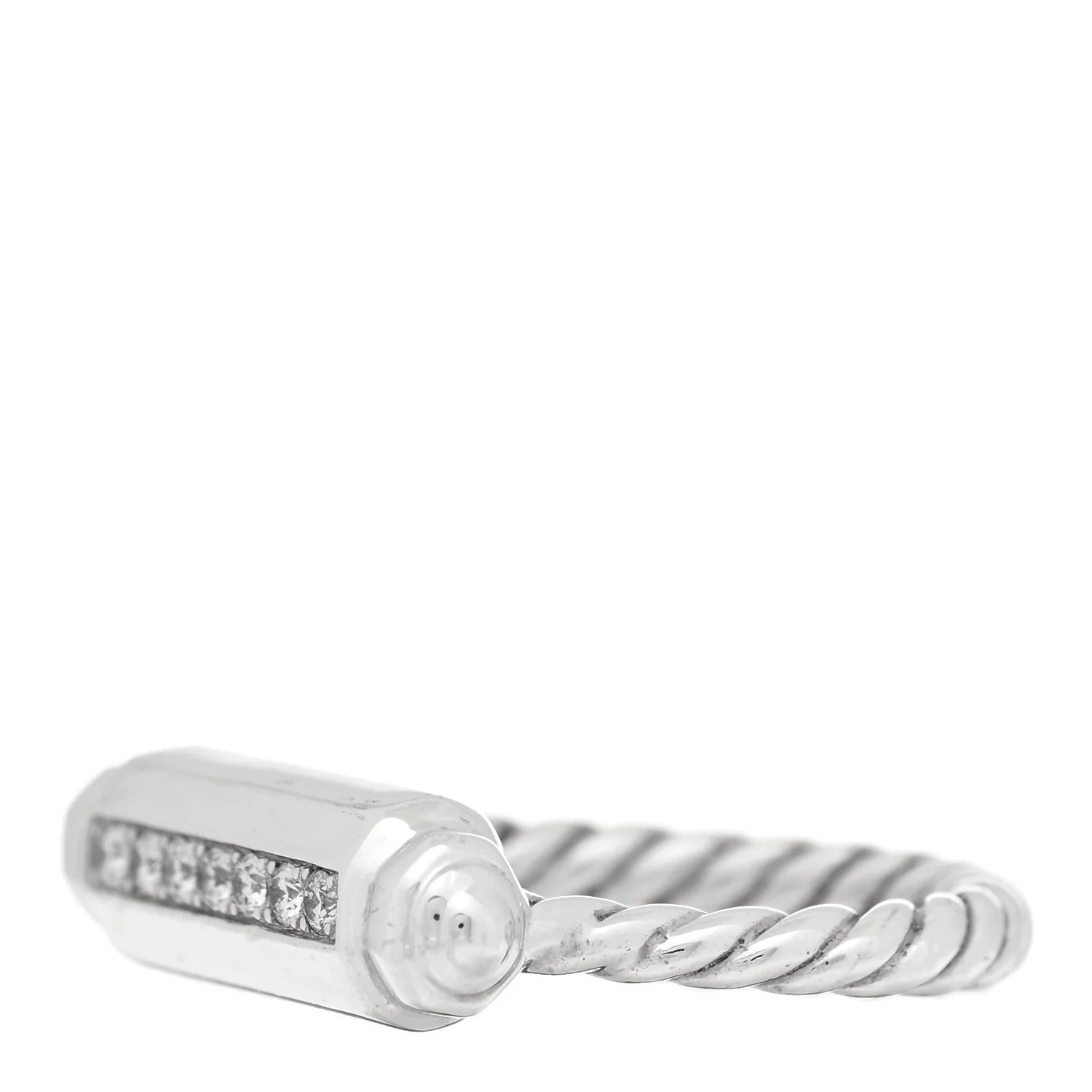 Sterling Silver Diamond Lexington Barrel Ring 49 5 - Image 3