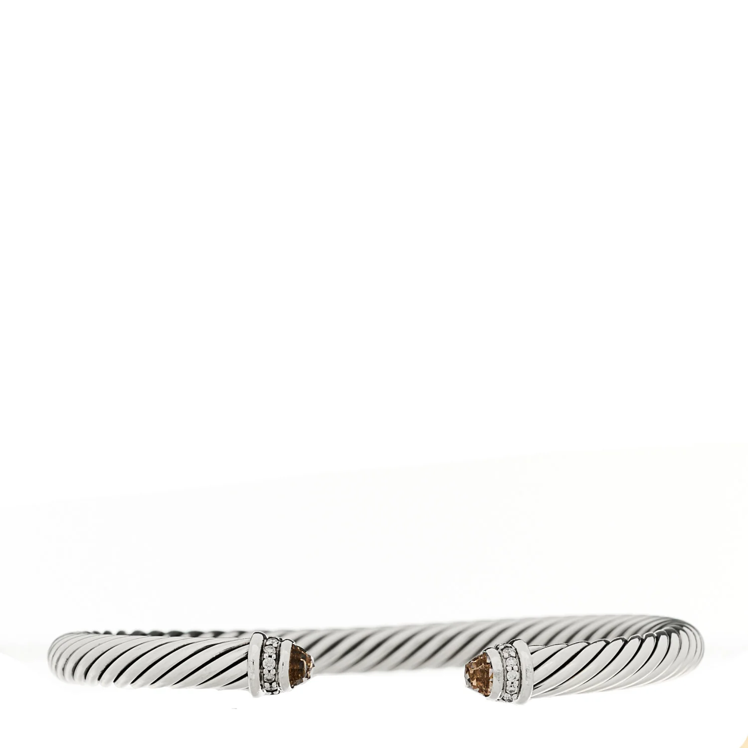 Sterling Silver Diamond Morganite 5mm Cable Classics Bracelet
