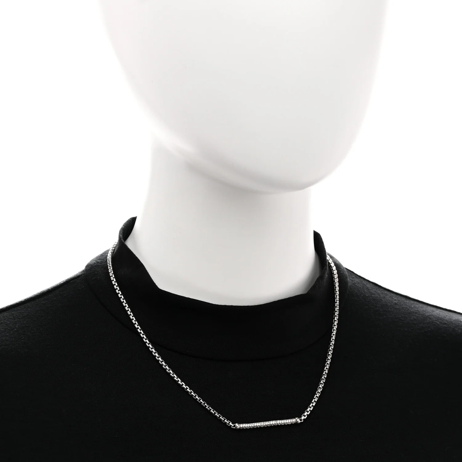 Sterling Silver Diamond Petite Metro Necklace - Image 2