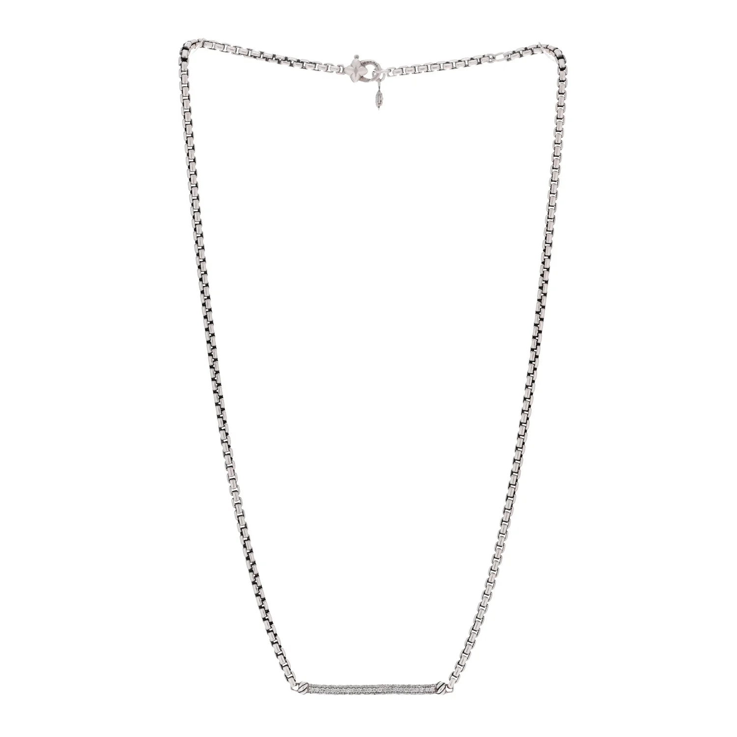Sterling Silver Diamond Petite Metro Necklace - Image 3
