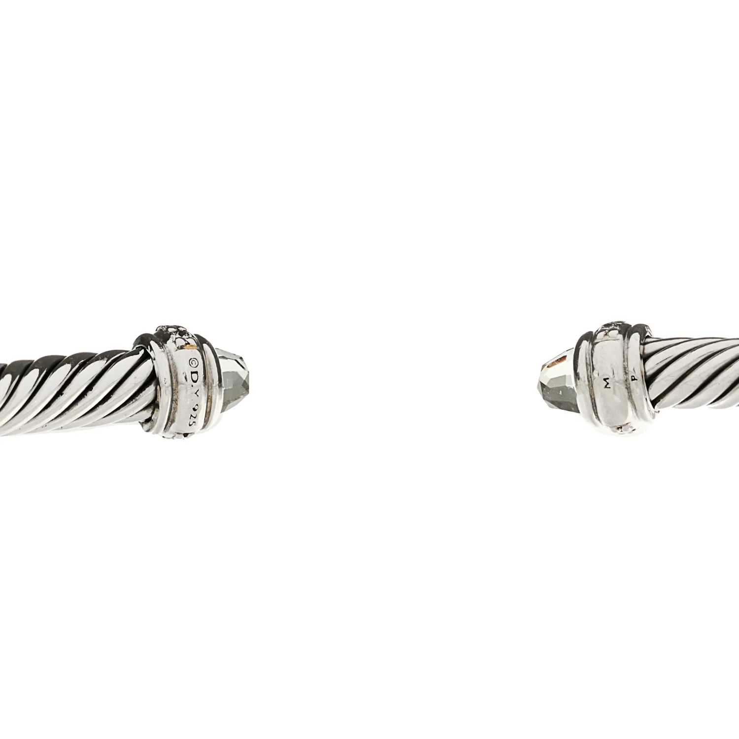 Sterling Silver Diamond Prasiolite 4mm Cable Classics Bracelet - Image 3