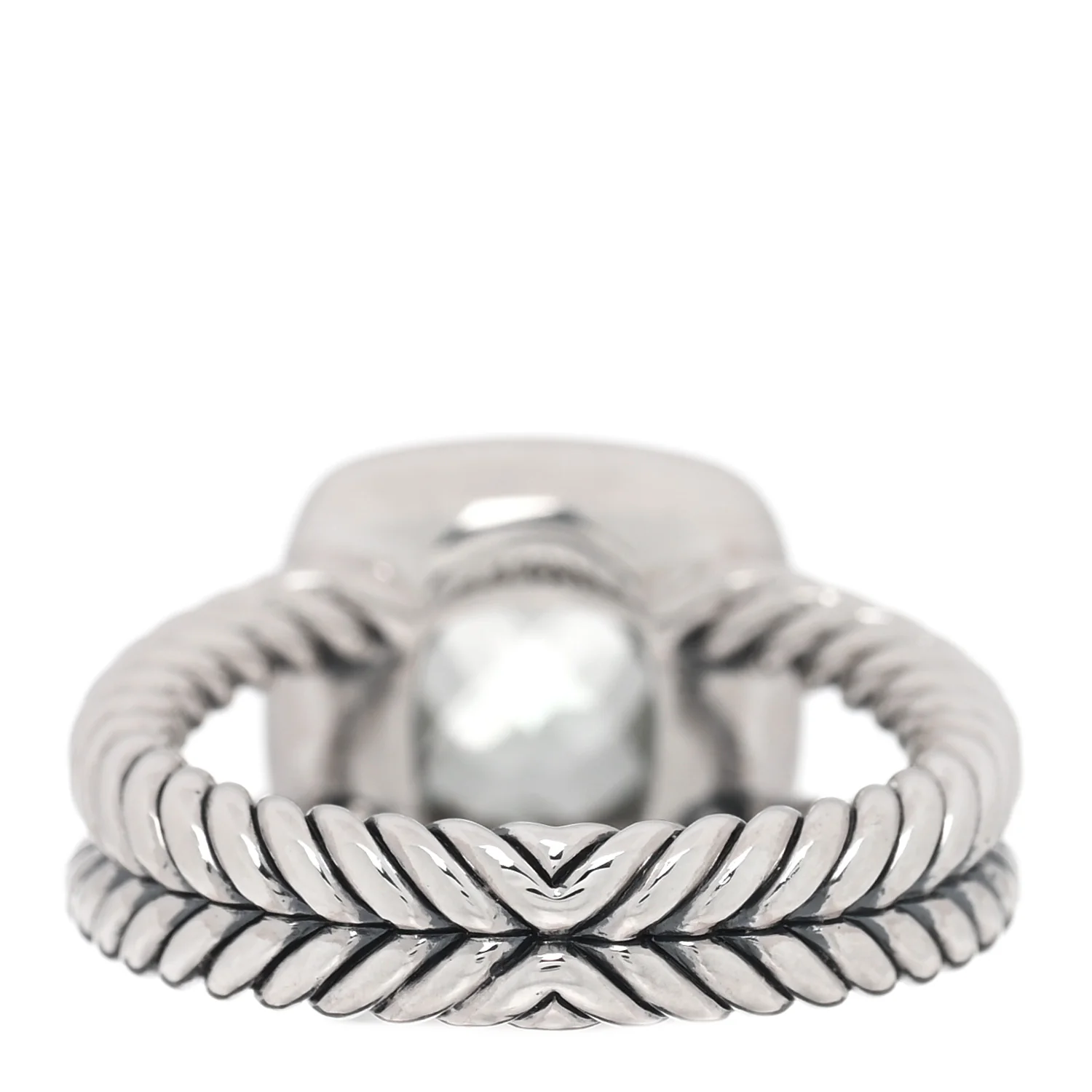 Sterling Silver Diamond Prasiolite 7mm Petite Albion Ring 50 5.25 - Image 3
