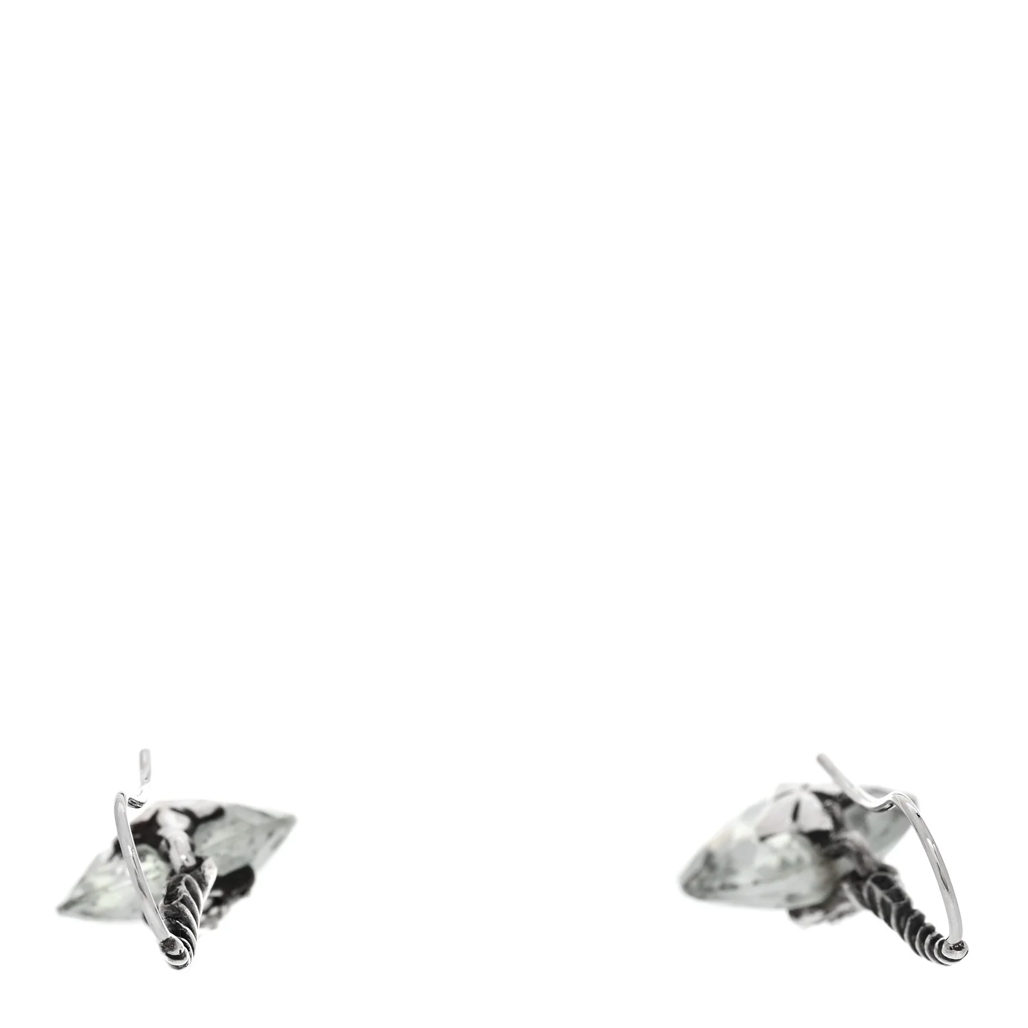 Sterling Silver Diamond Prasiolite Drop Earrings - Image 3