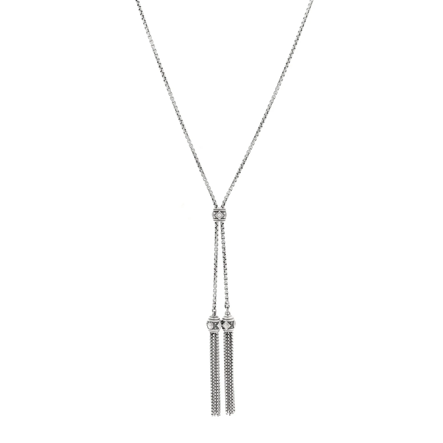 Sterling Silver Diamond Renaissance Tassel Necklace