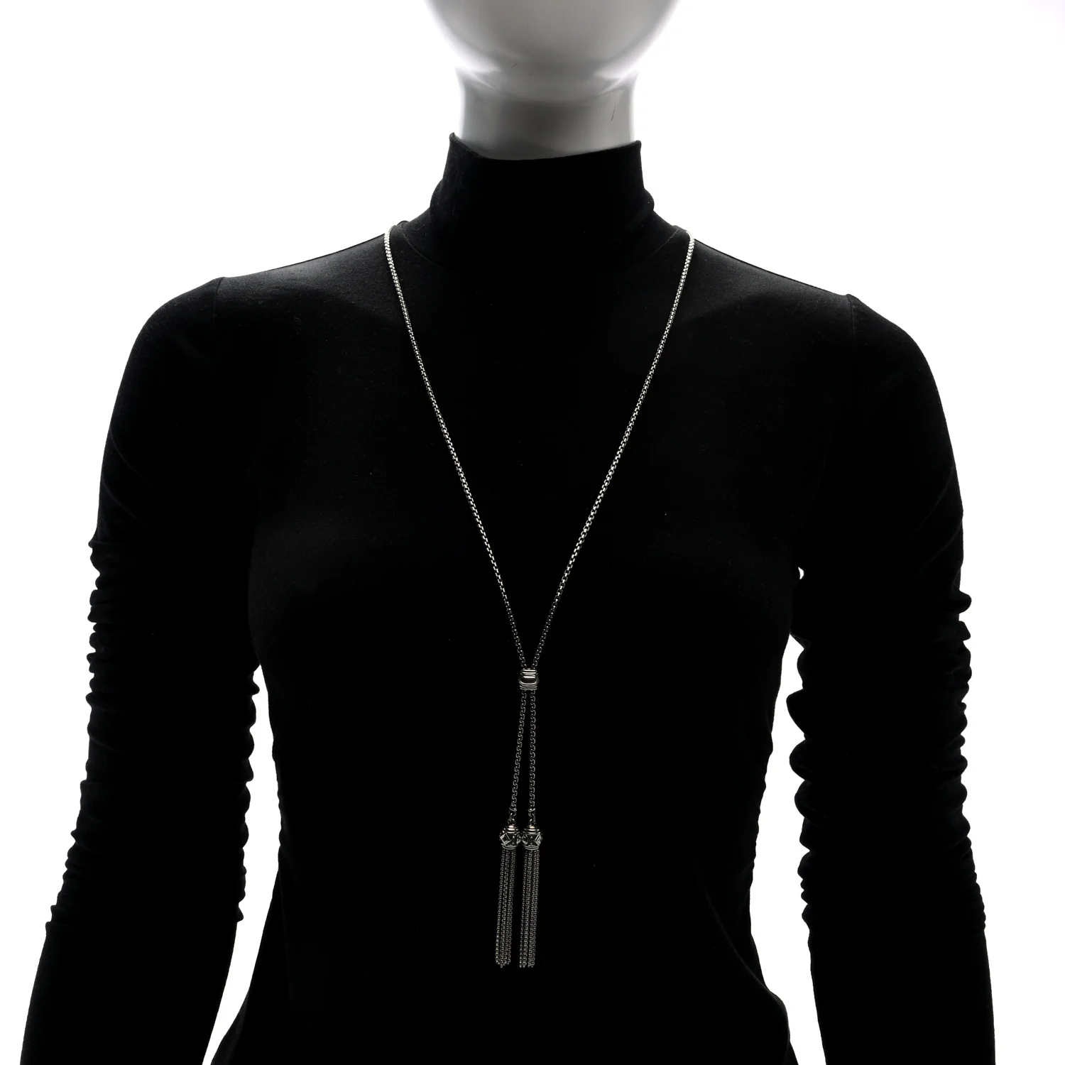 Sterling Silver Diamond Renaissance Tassel Necklace - Image 2