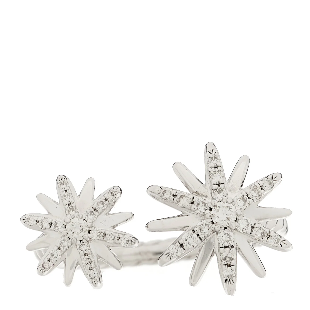 Sterling Silver Diamond Starburst Ring 55 7.25