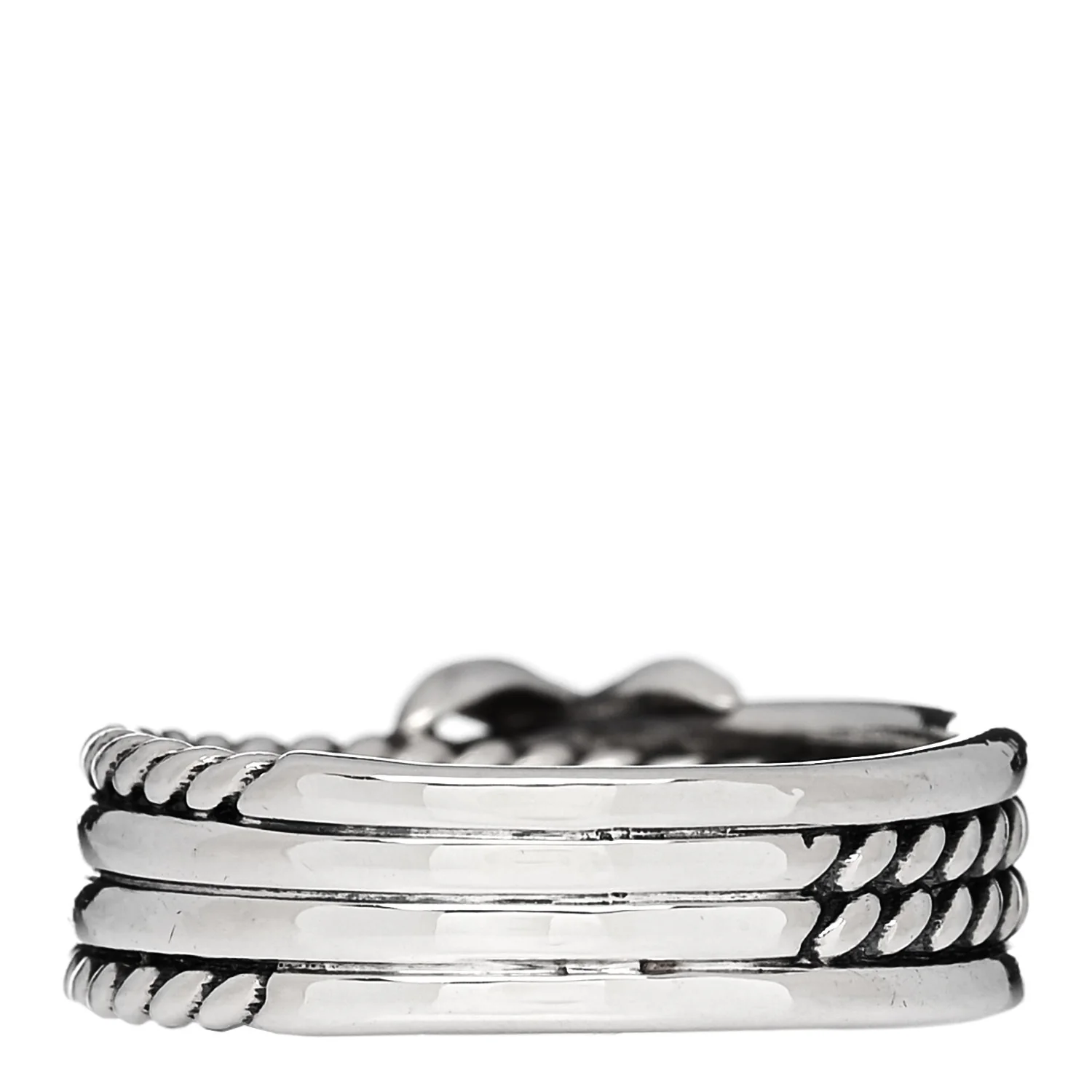 Sterling Silver Diamond X Crossover Ring 54 7 - Image 3