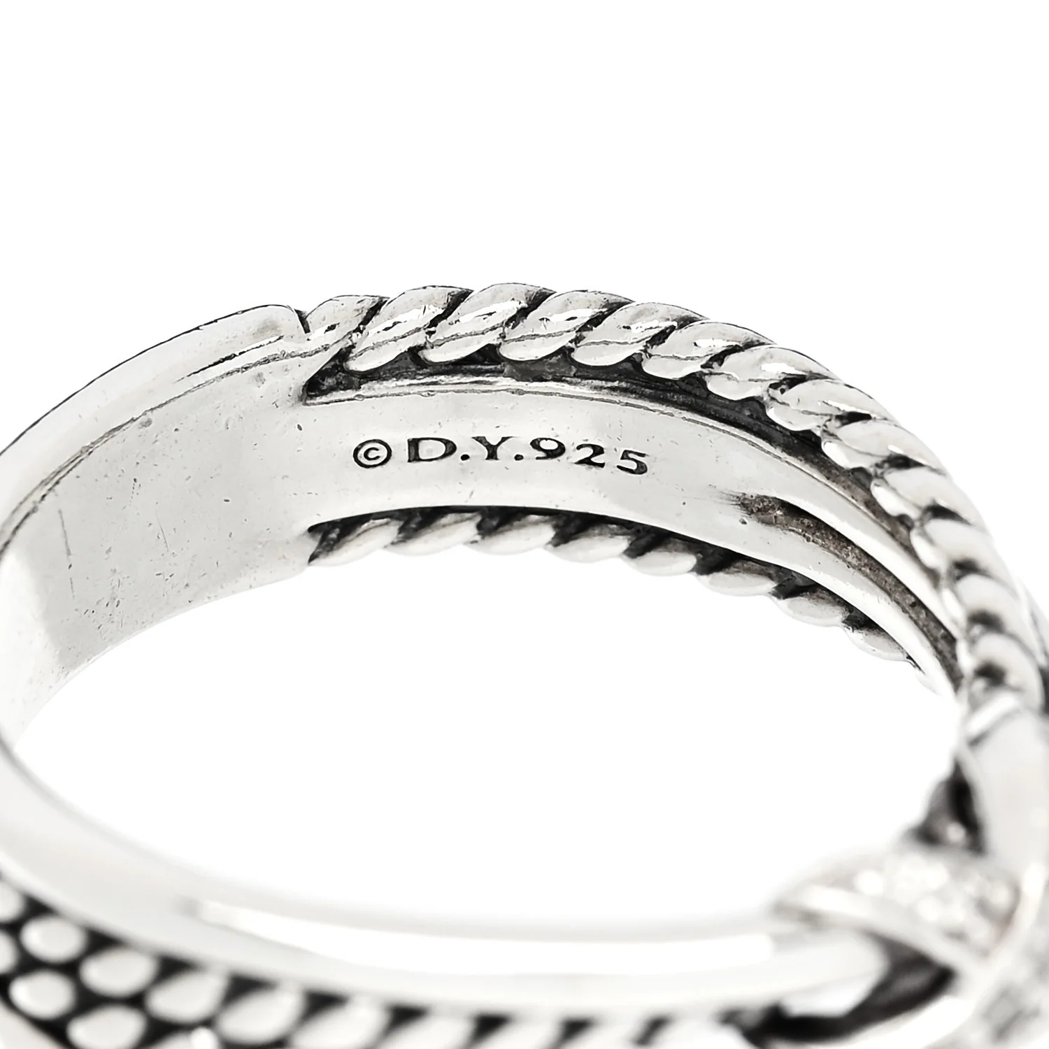 Sterling Silver Diamond X Crossover Ring 54 7 - Image 4