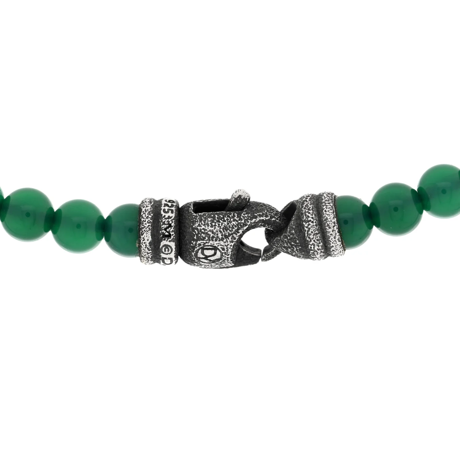 Sterling Silver Green Onyx 5mm Spiritual Beads Necklace - Image 4
