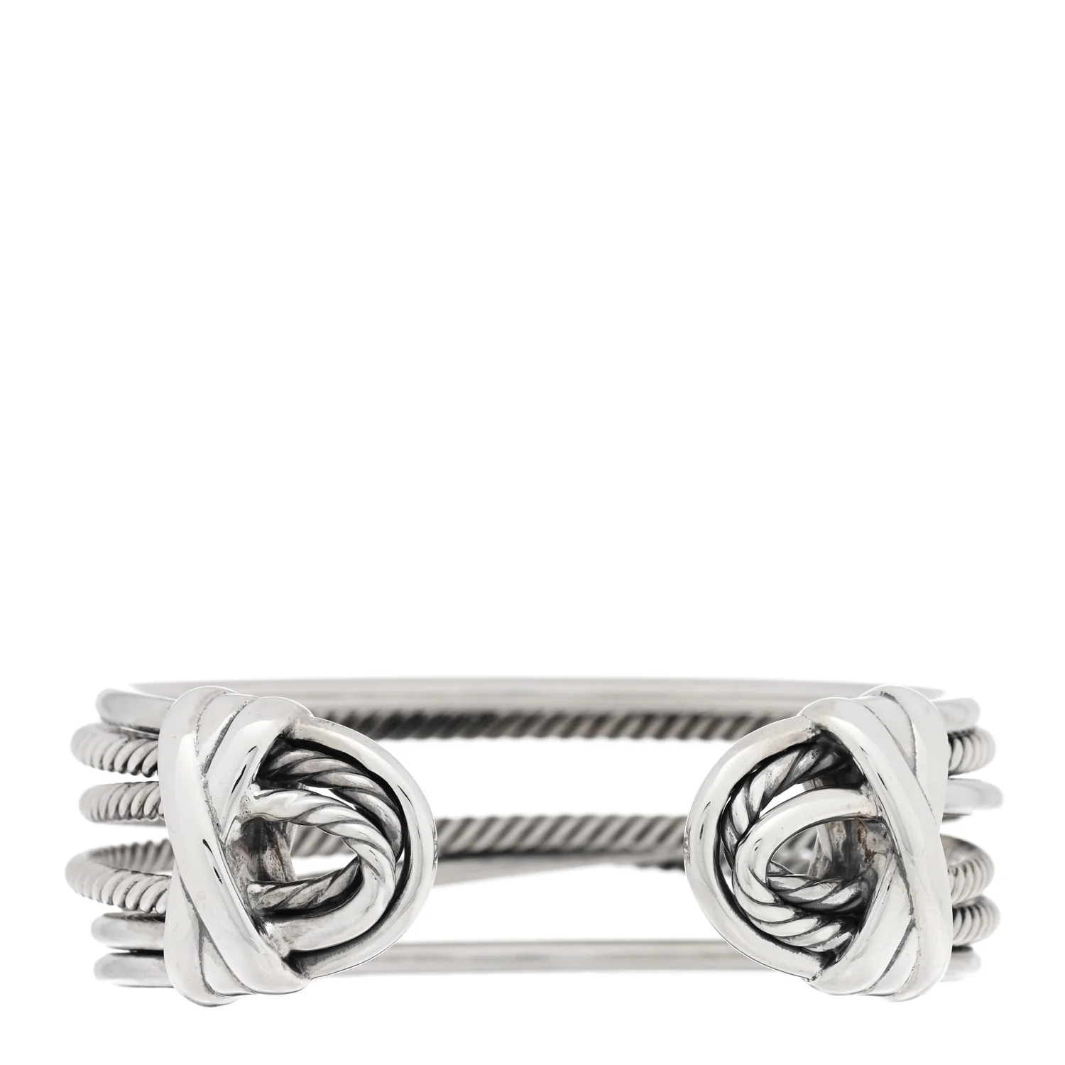 Sterling Silver Narrow Crossover Cuff Bracelet