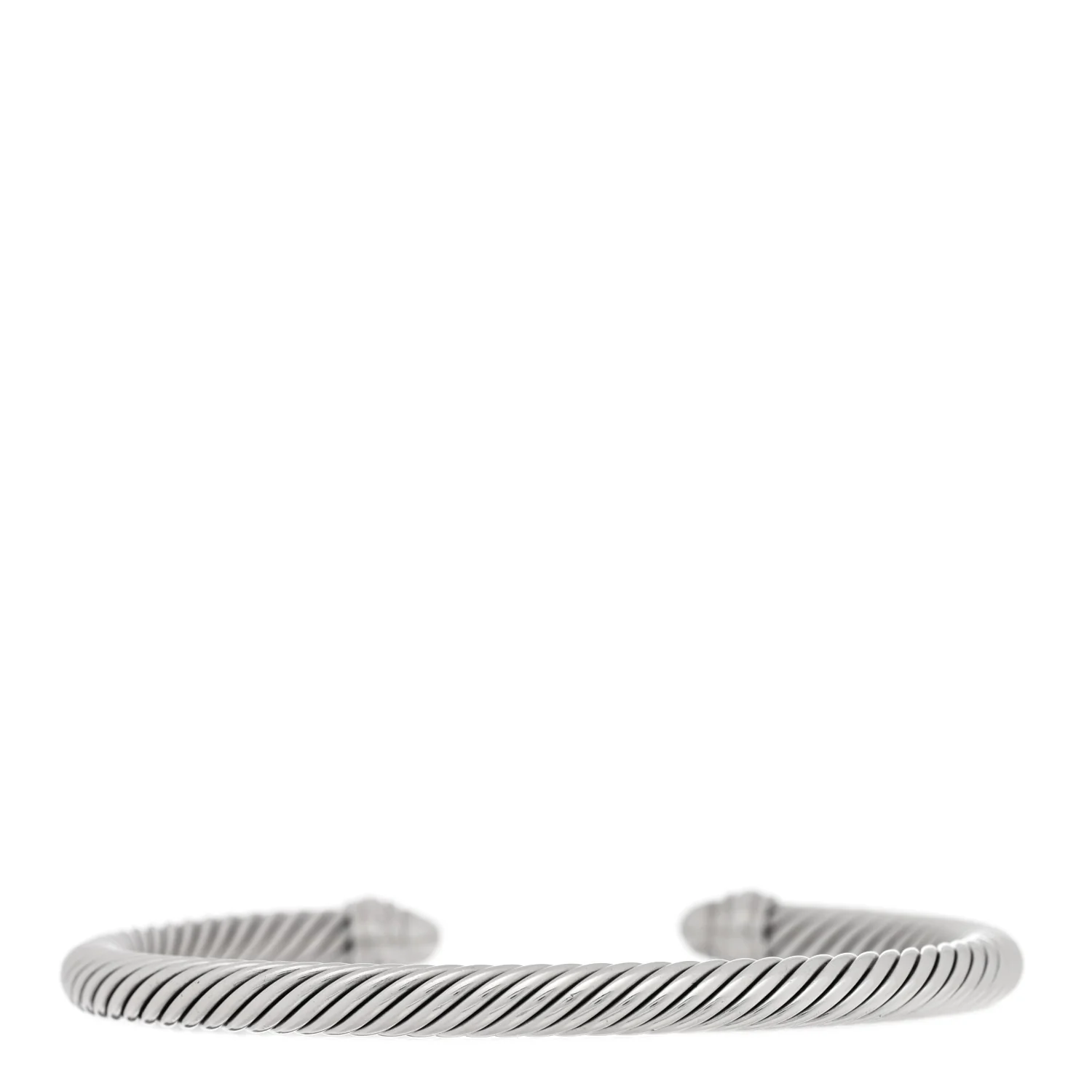 Sterling Silver Pave Diamond 5mm Cable Classics Bracelet - Image 2