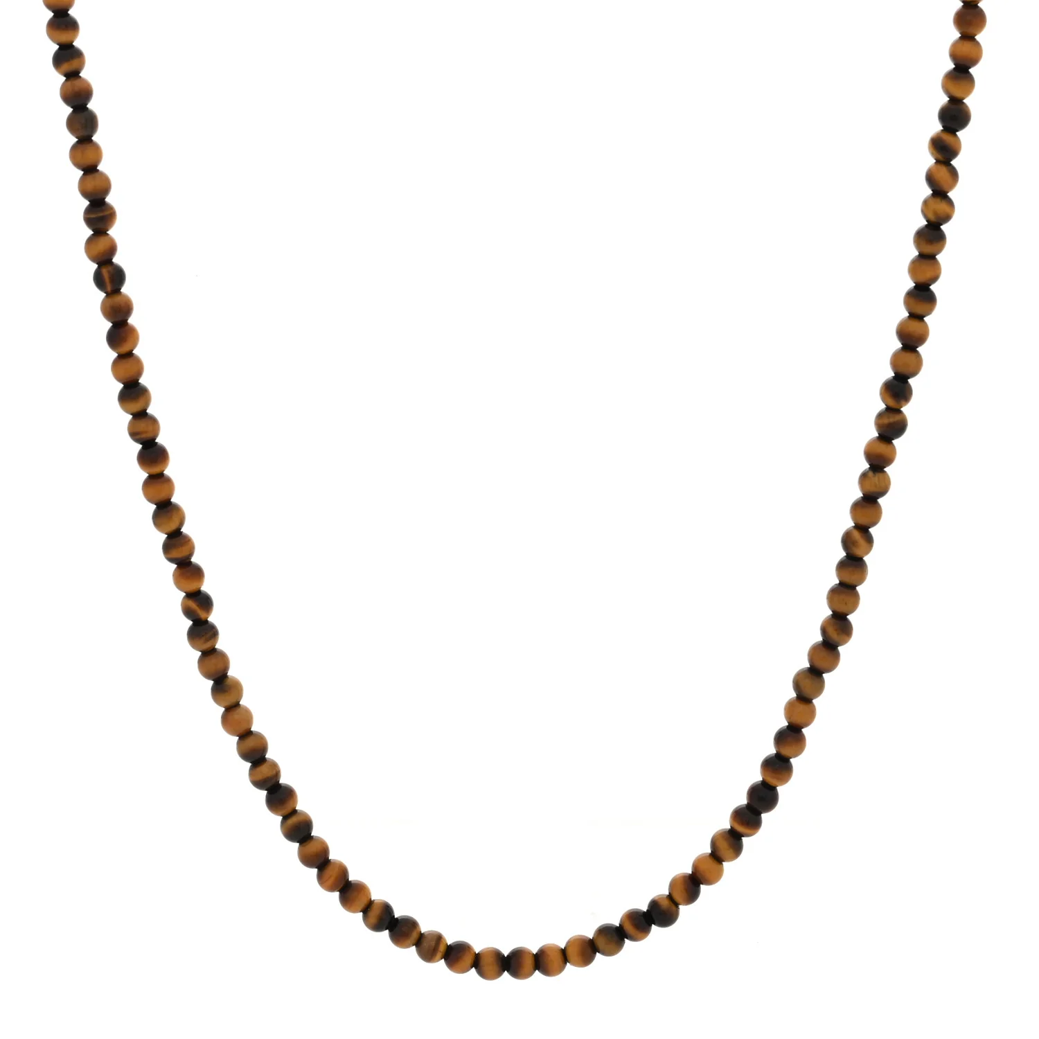 Sterling Silver Tigers Eye 5mm Spiritual Beads Necklace