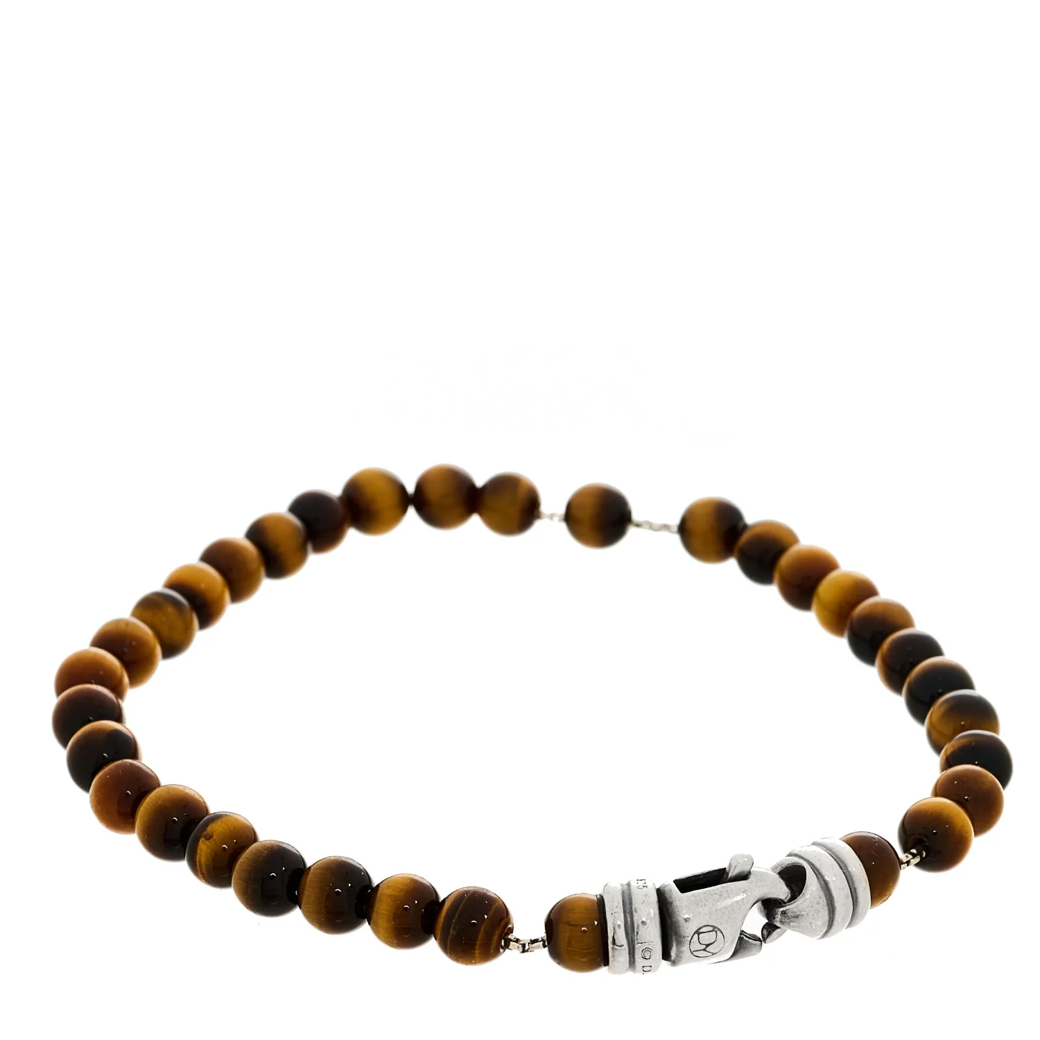 Sterling SIlver Tigers Eye 6mm Spiritual Beads Bracelet