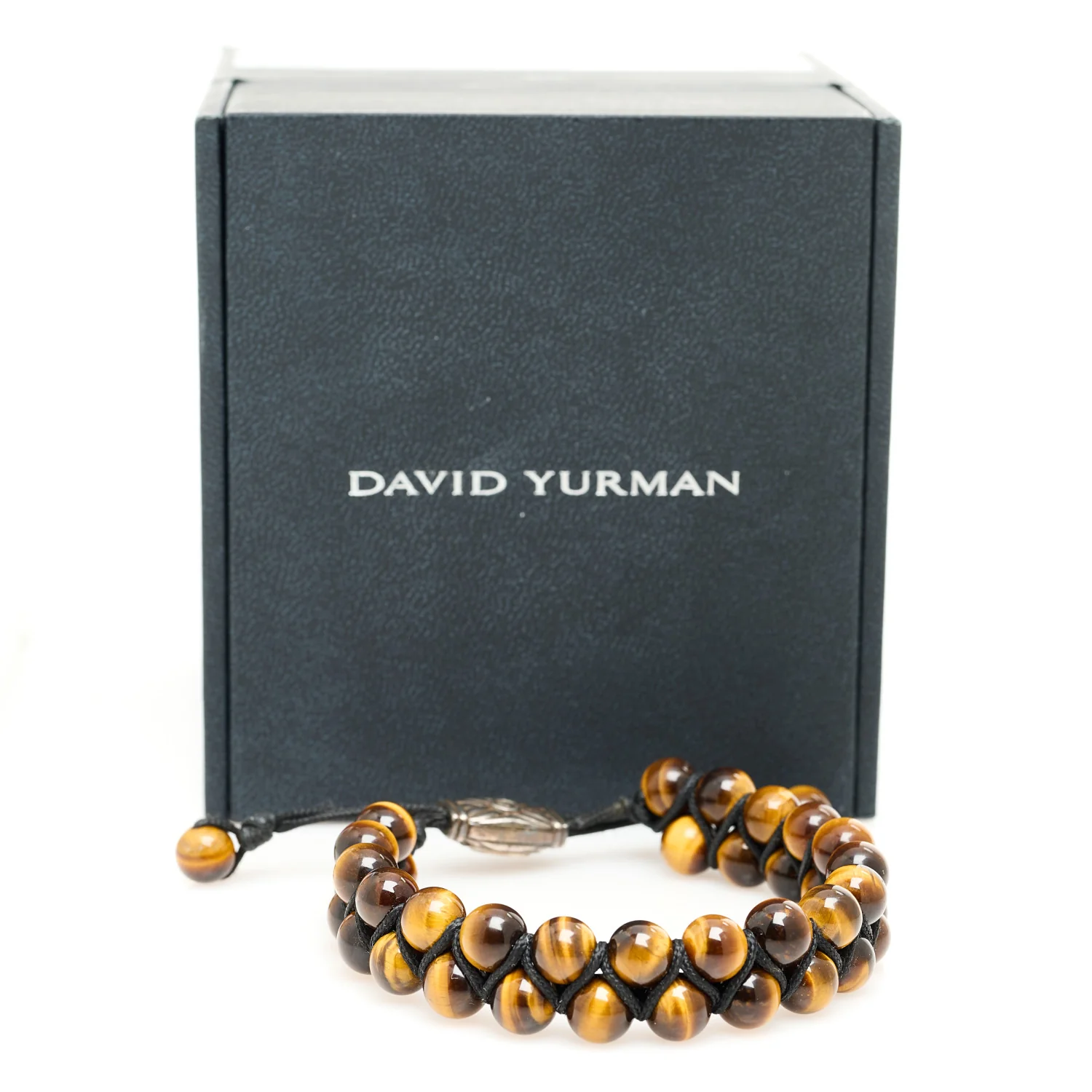 Sterling Silver Tiger's Eye Two Row 8mm Spiritual Beads Bracelet - Image 4