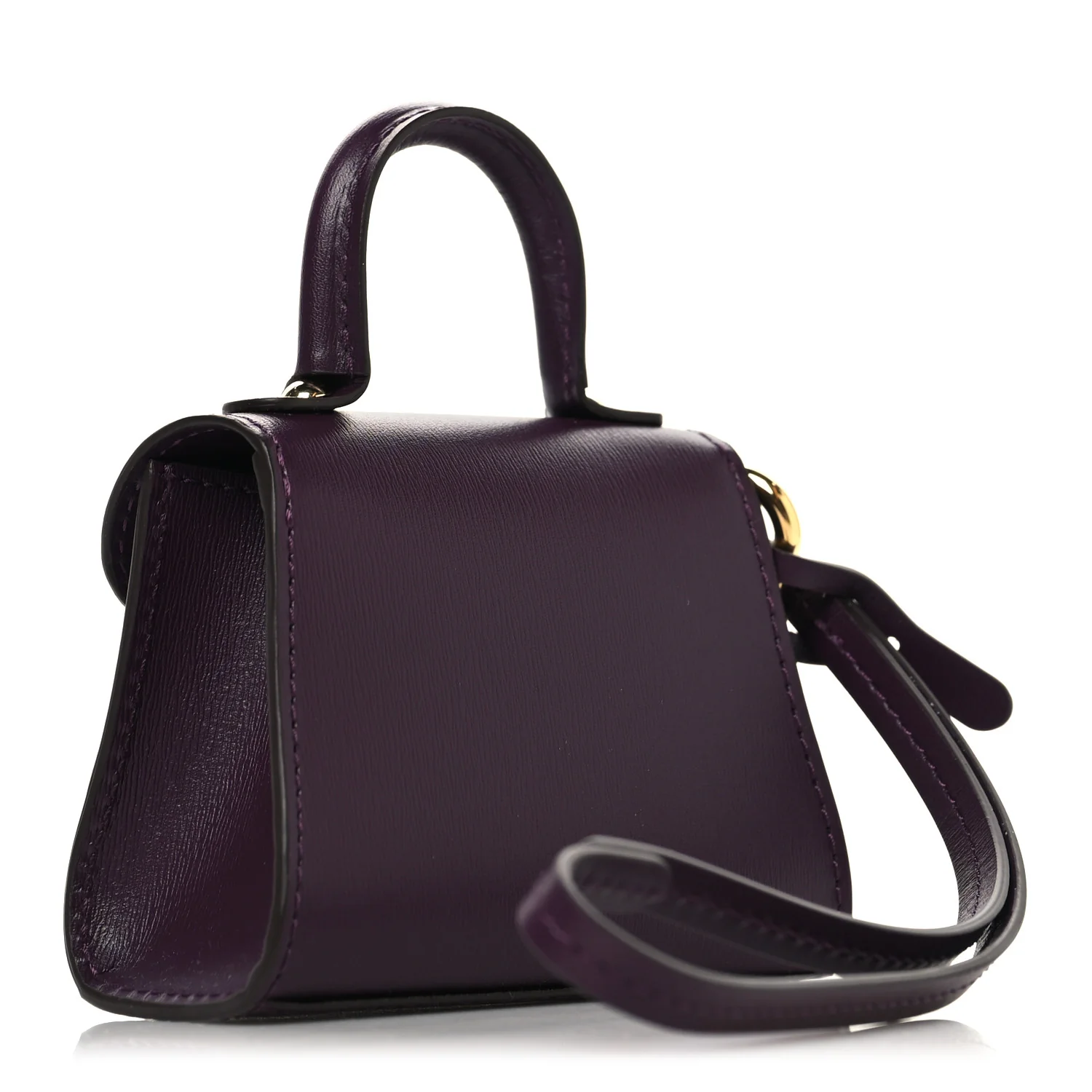 Box Calfskin Brillant Charms Wristlet Bag Charm Prune - Image 3