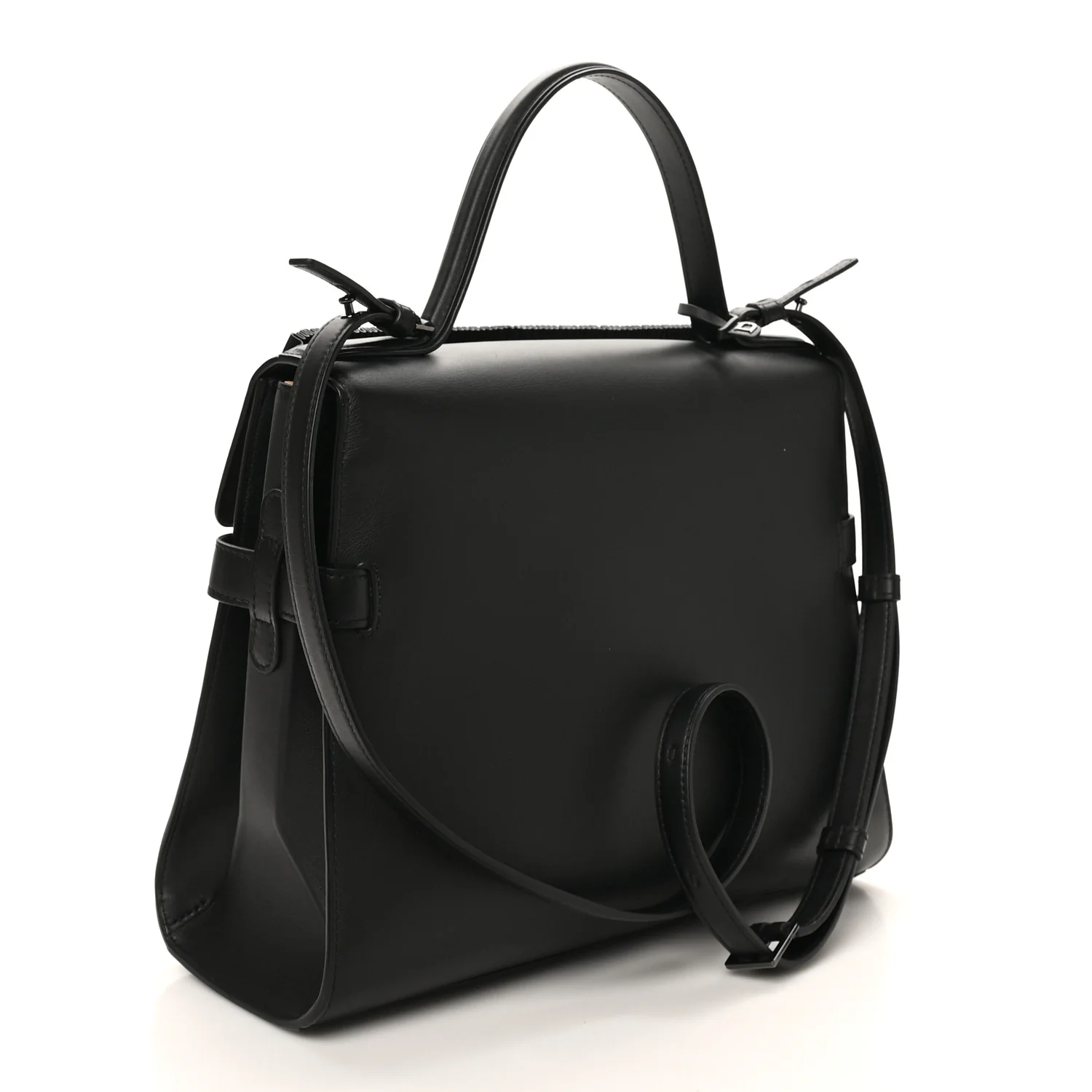 Calfskin Souple Tempete GM Smock Satchel Black - Image 4