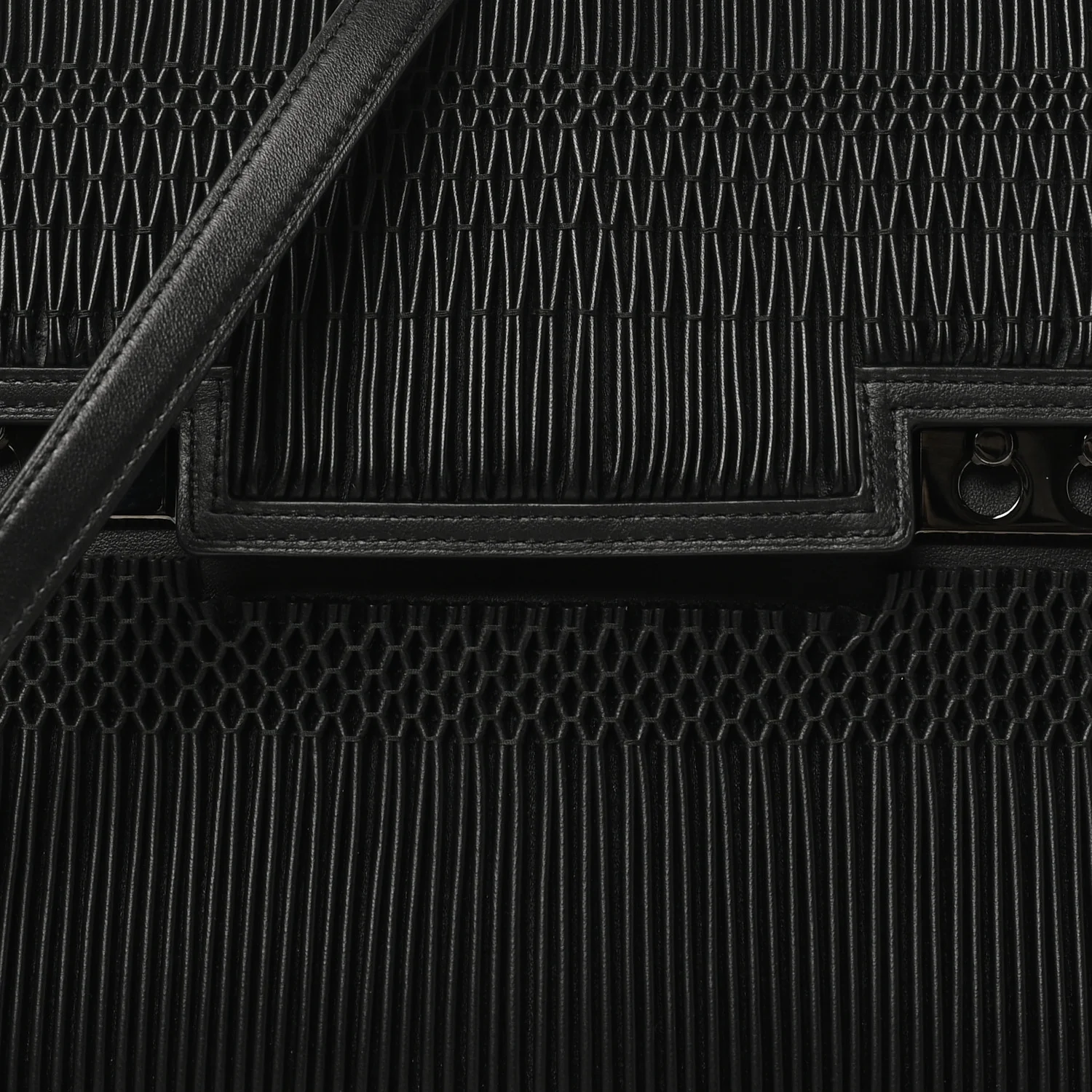 Calfskin Souple Tempete GM Smock Satchel Black - Image 8