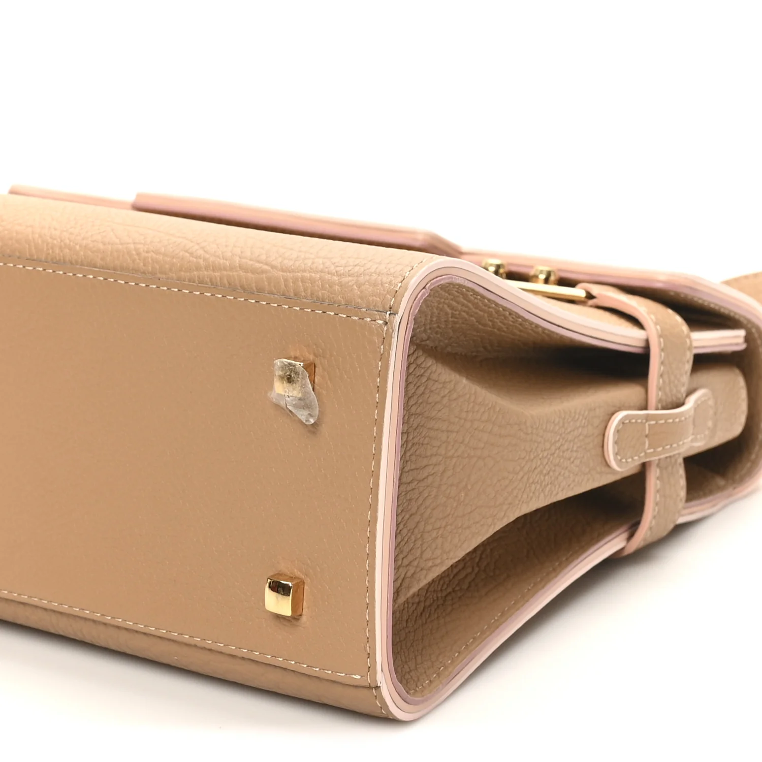 Crispy Calfskin MM Tempete Satchel Beige - Image 10
