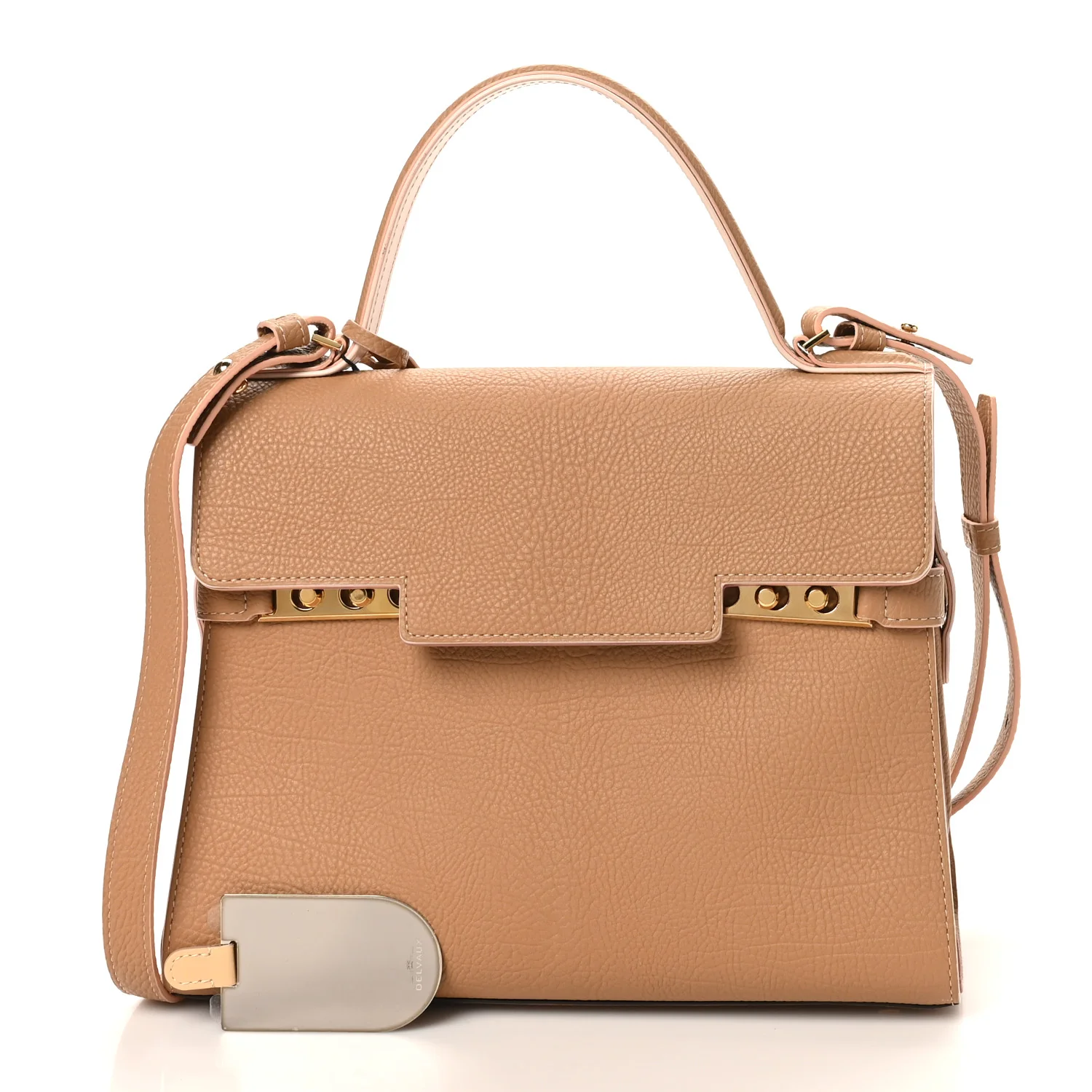 Crispy Calfskin MM Tempete Satchel Beige - Image 2