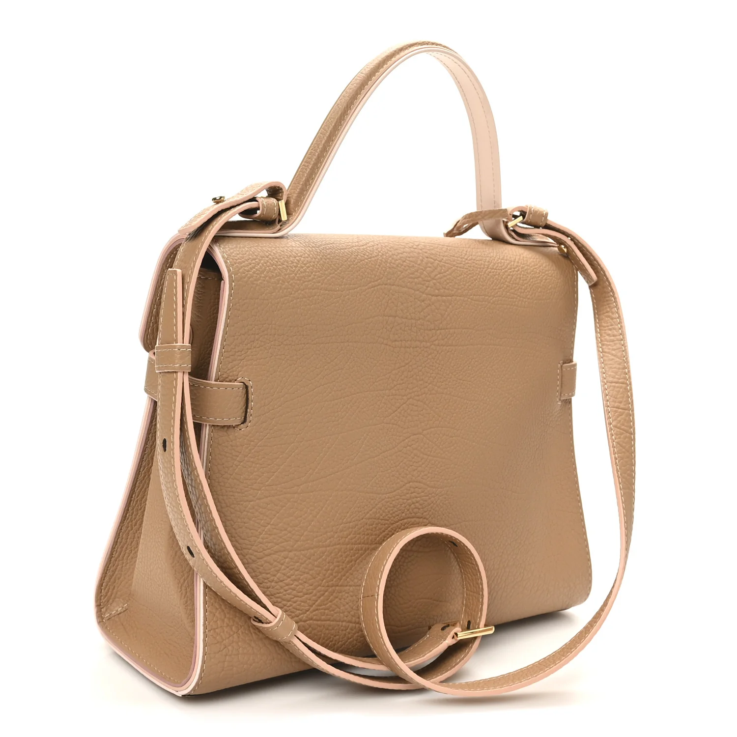 Crispy Calfskin MM Tempete Satchel Beige - Image 4