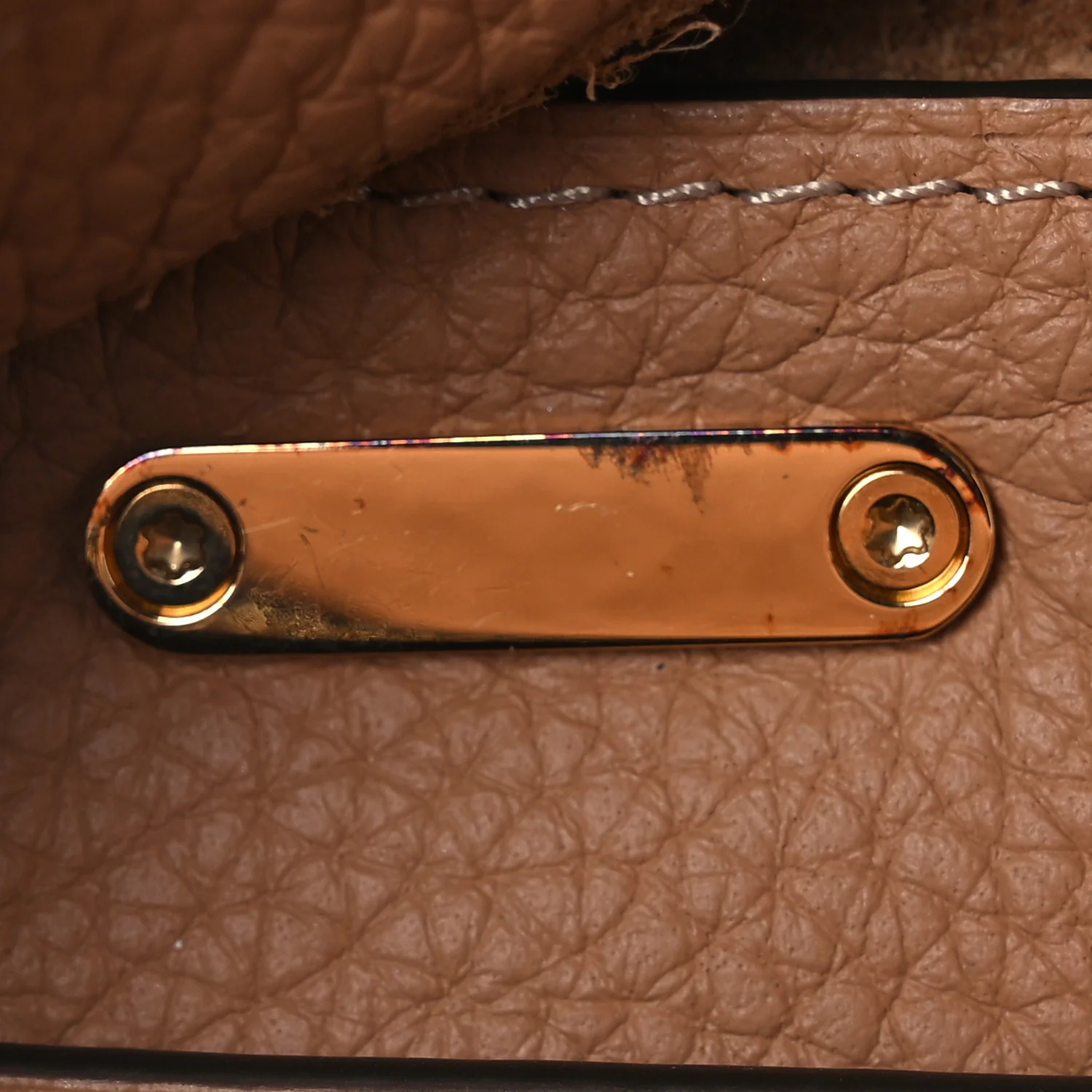 Taurillon Soft Mini Cool Box Satchel Latte - Image 11