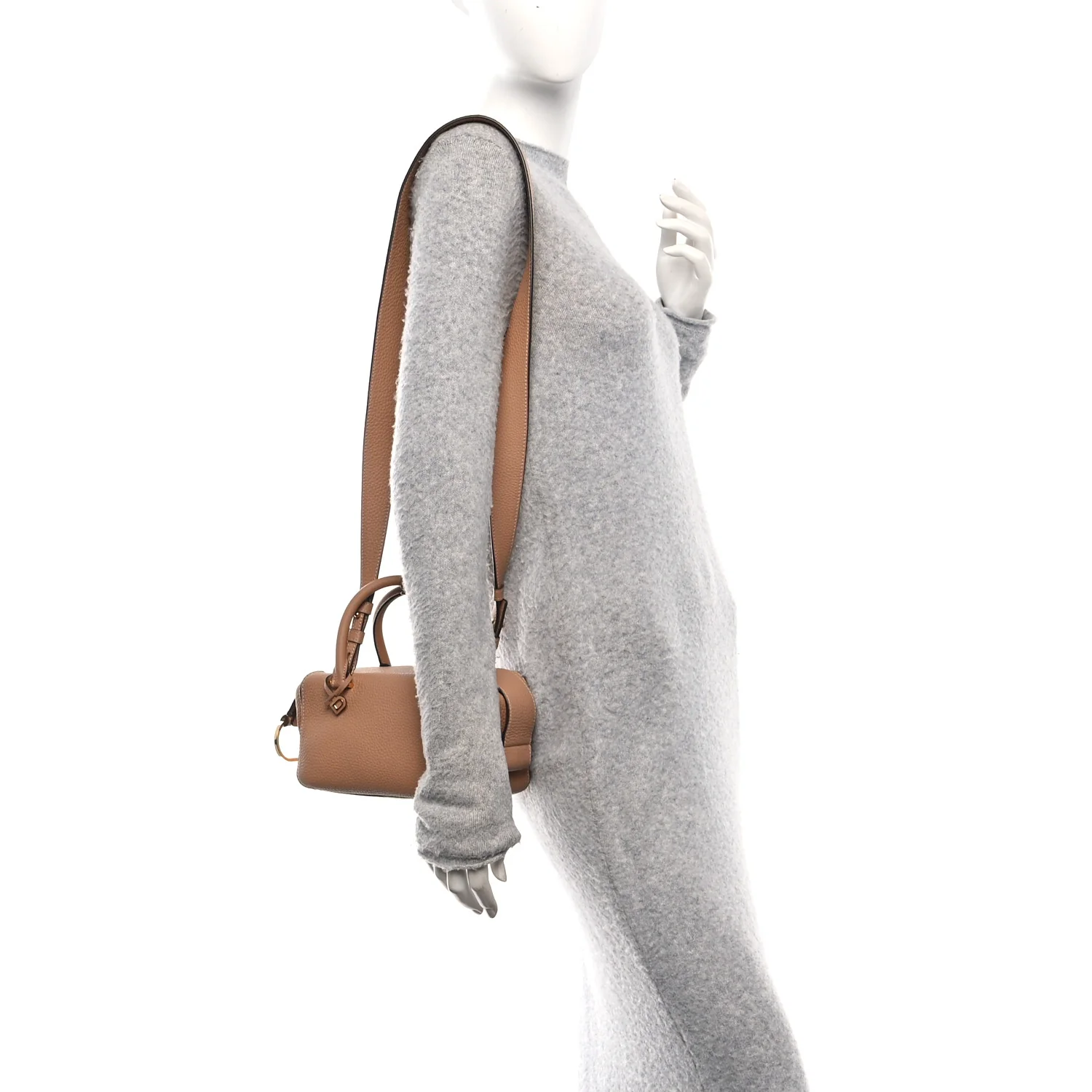 Taurillon Soft Mini Cool Box Satchel Latte - Image 2