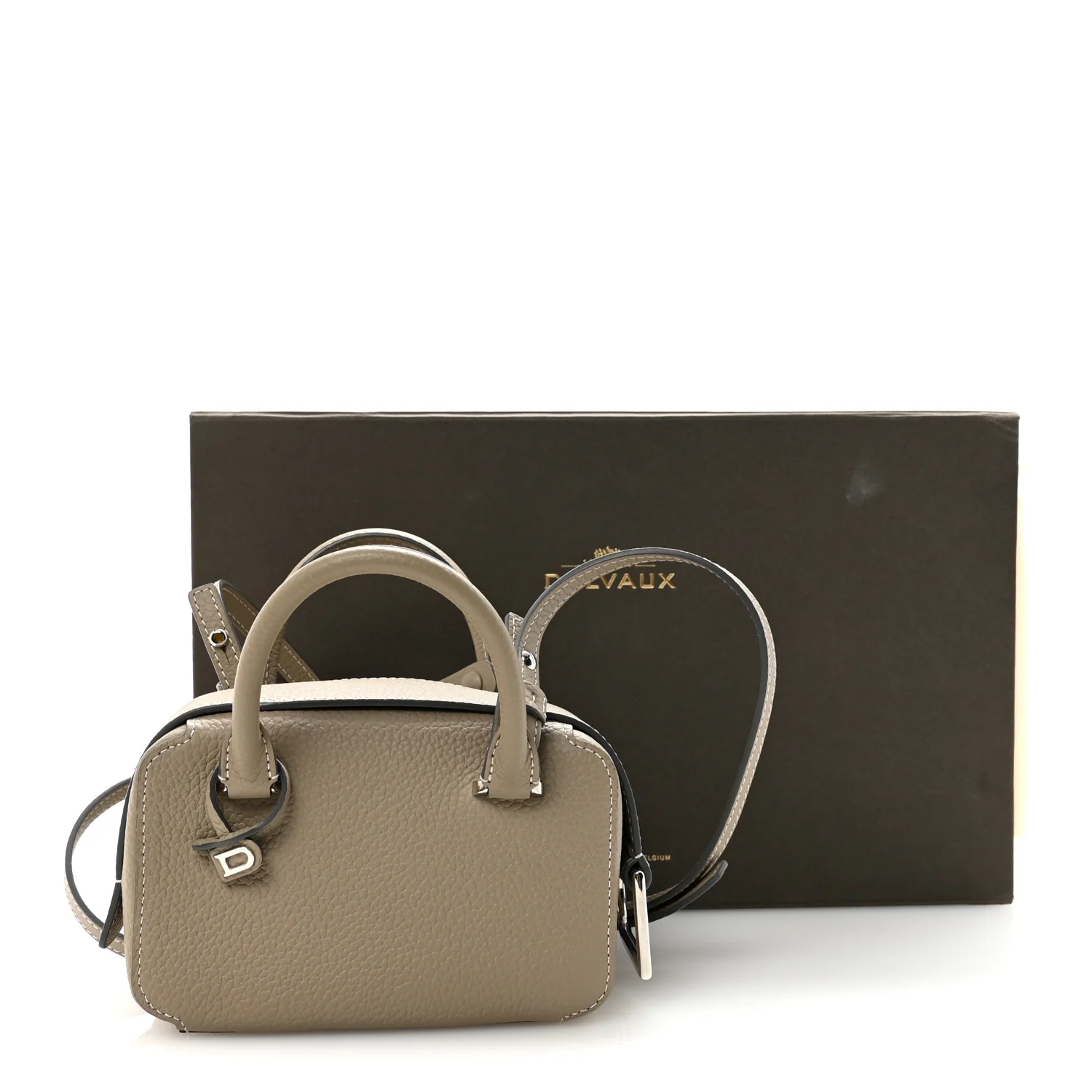 Taurillon Soft Nano Cool Box Satchel Tourterelle Ivory - Image 10