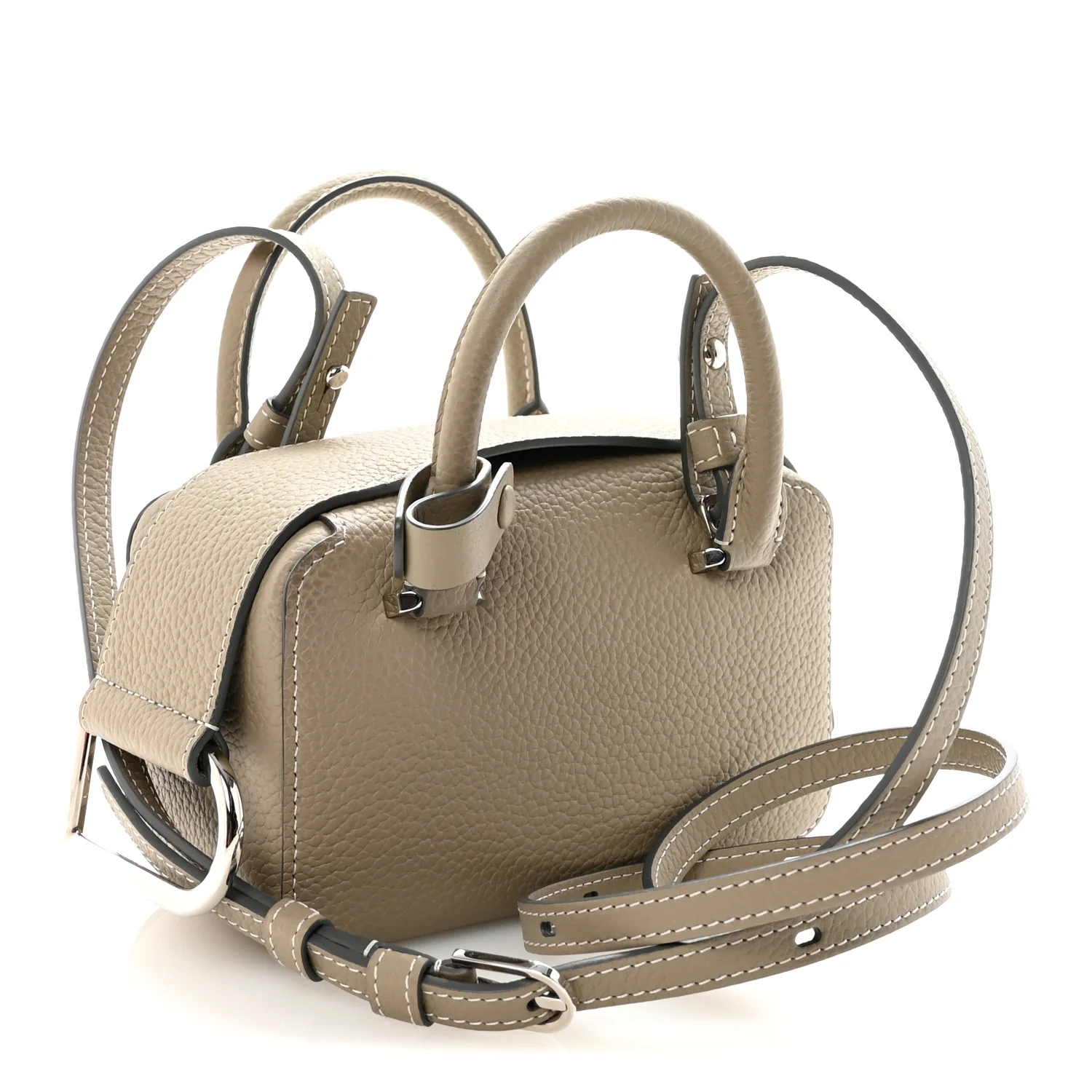 Taurillon Soft Nano Cool Box Satchel Tourterelle Ivory - Image 3