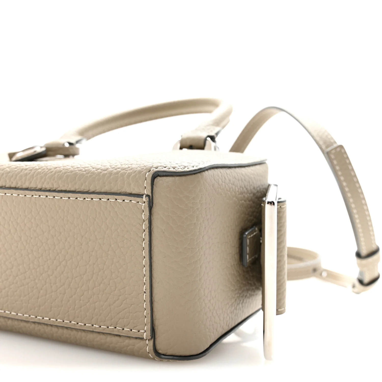 Taurillon Soft Nano Cool Box Satchel Tourterelle Ivory - Image 9