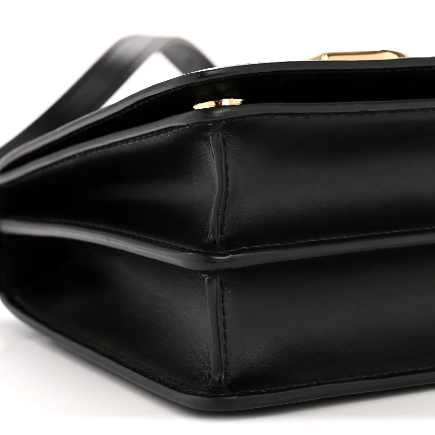 Calfskin 3.5 Flap Top Handle Bag Black - Image 9