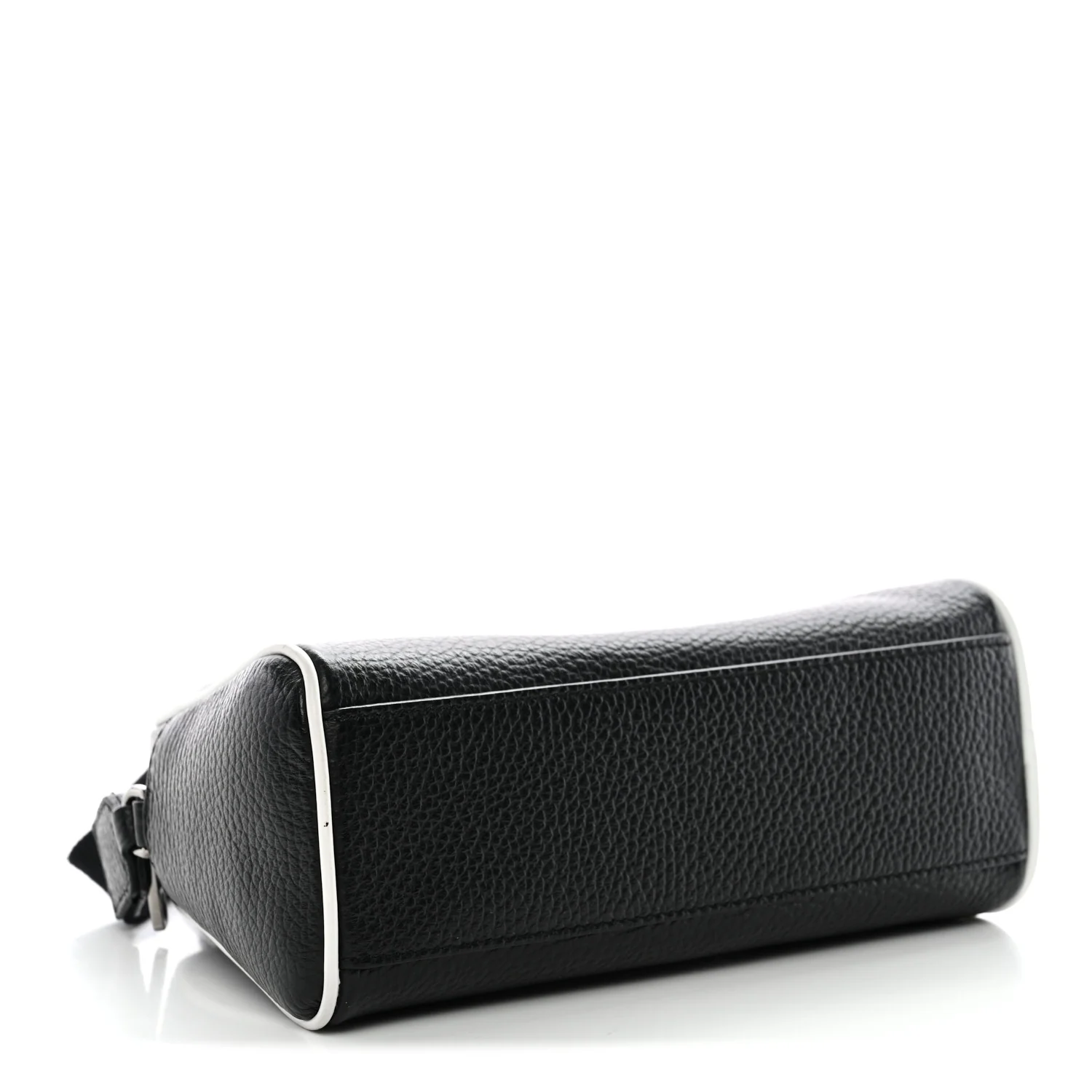 Calfskin Bowling Bag Black White - Image 4