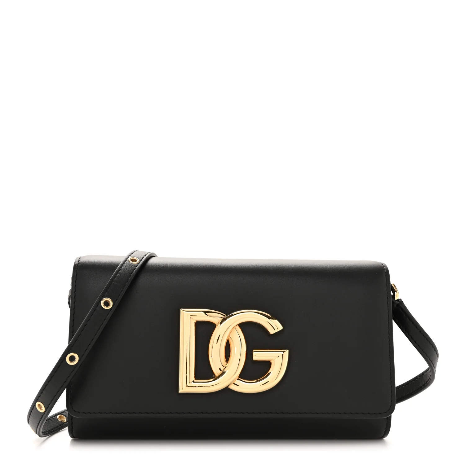 Calfskin DG Millennials Crossbody Bag Black