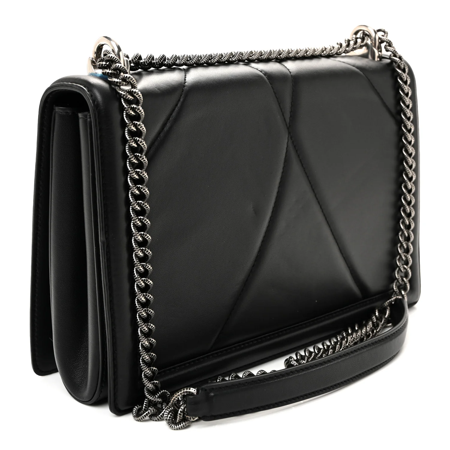 Calfskin Large Devotion Crossbody Bag Black - Image 3