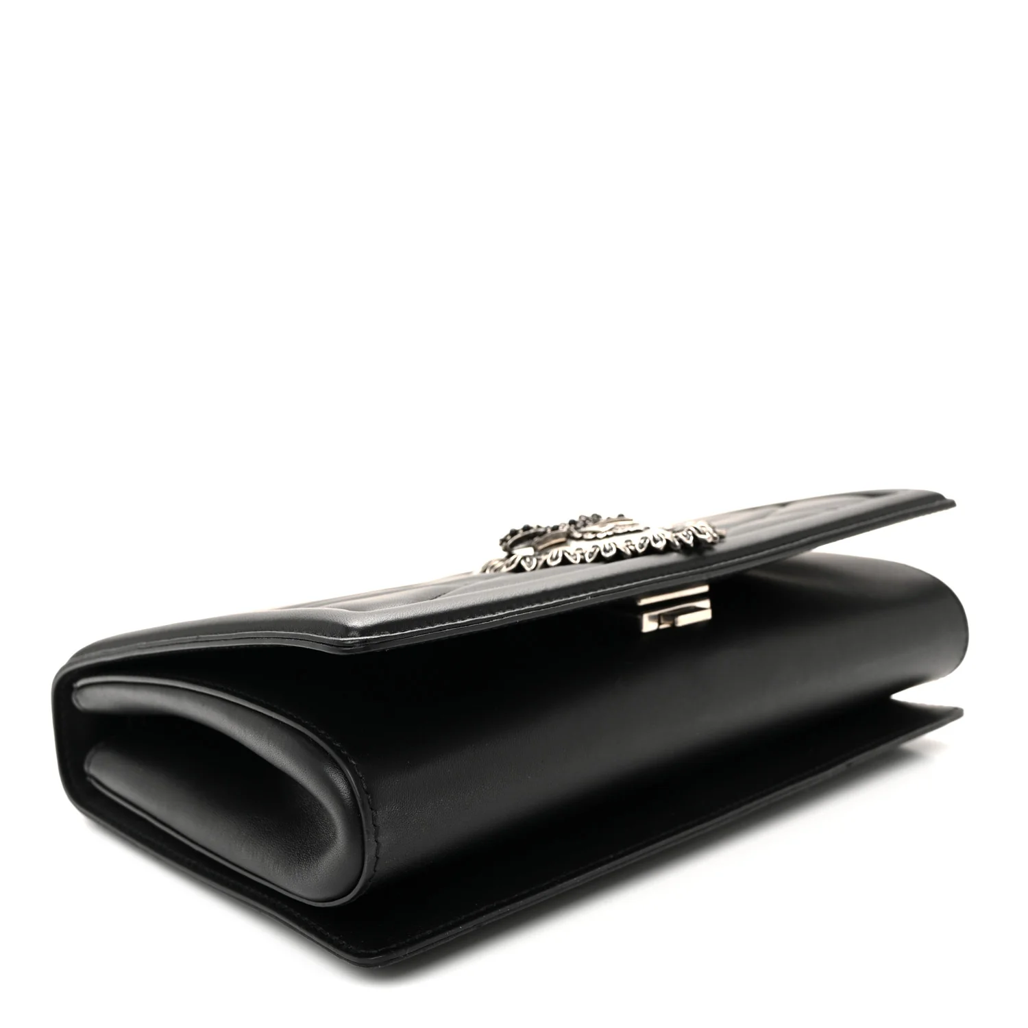 Calfskin Large Devotion Crossbody Bag Black - Image 4