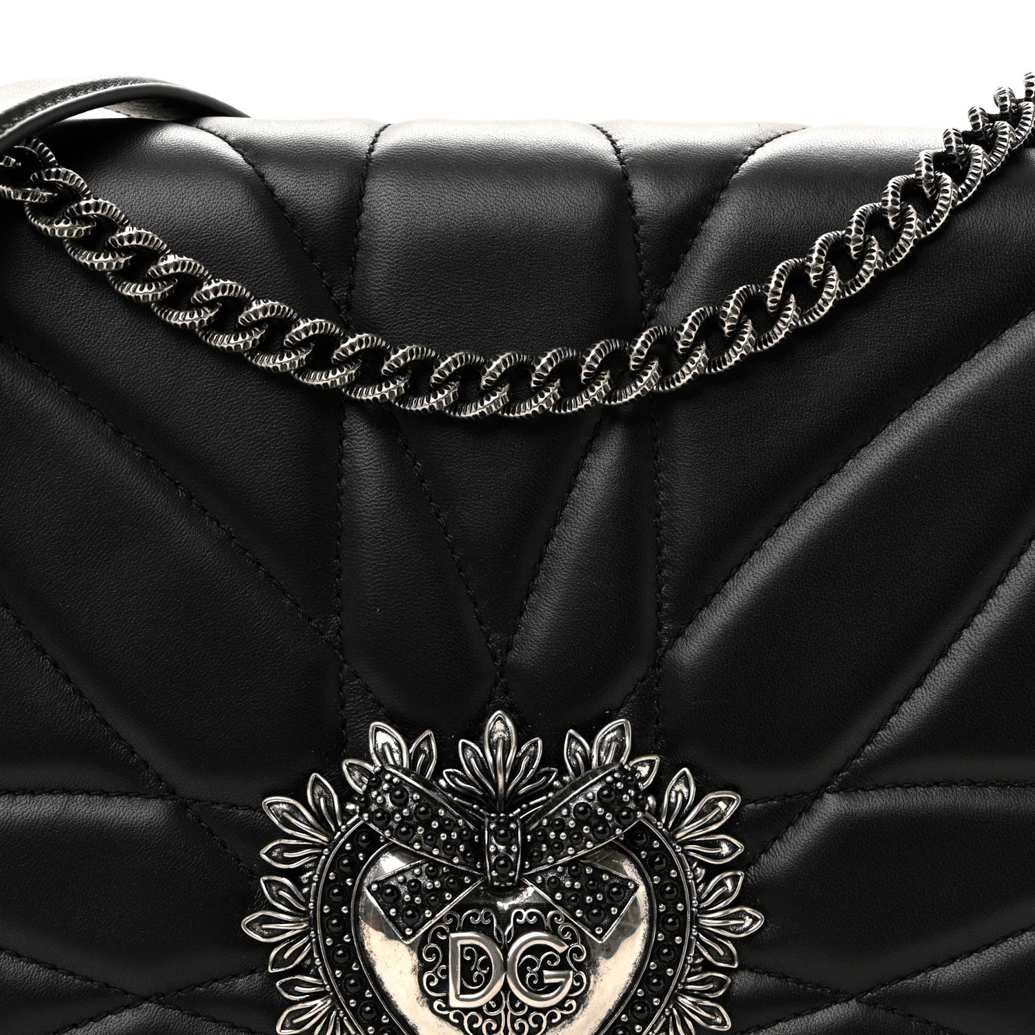 Calfskin Large Devotion Crossbody Bag Black - Image 7