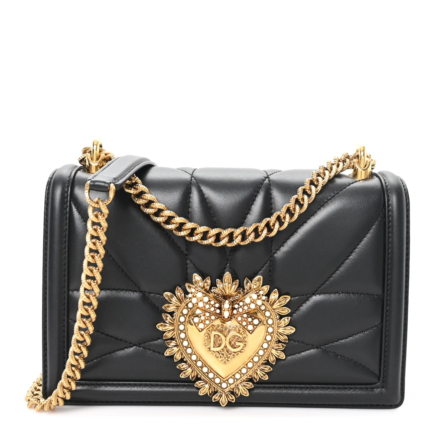 Calfskin Medium Devotion Crossbody Bag Black
