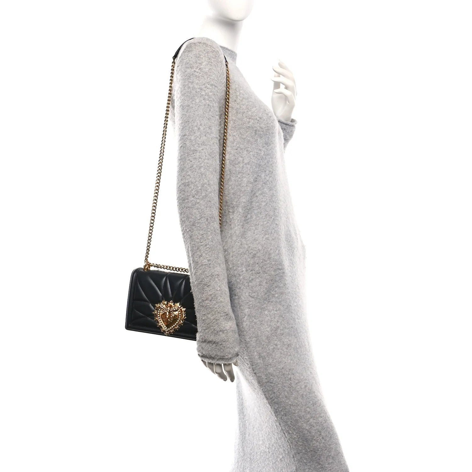 Calfskin Medium Devotion Crossbody Bag Black - Image 2