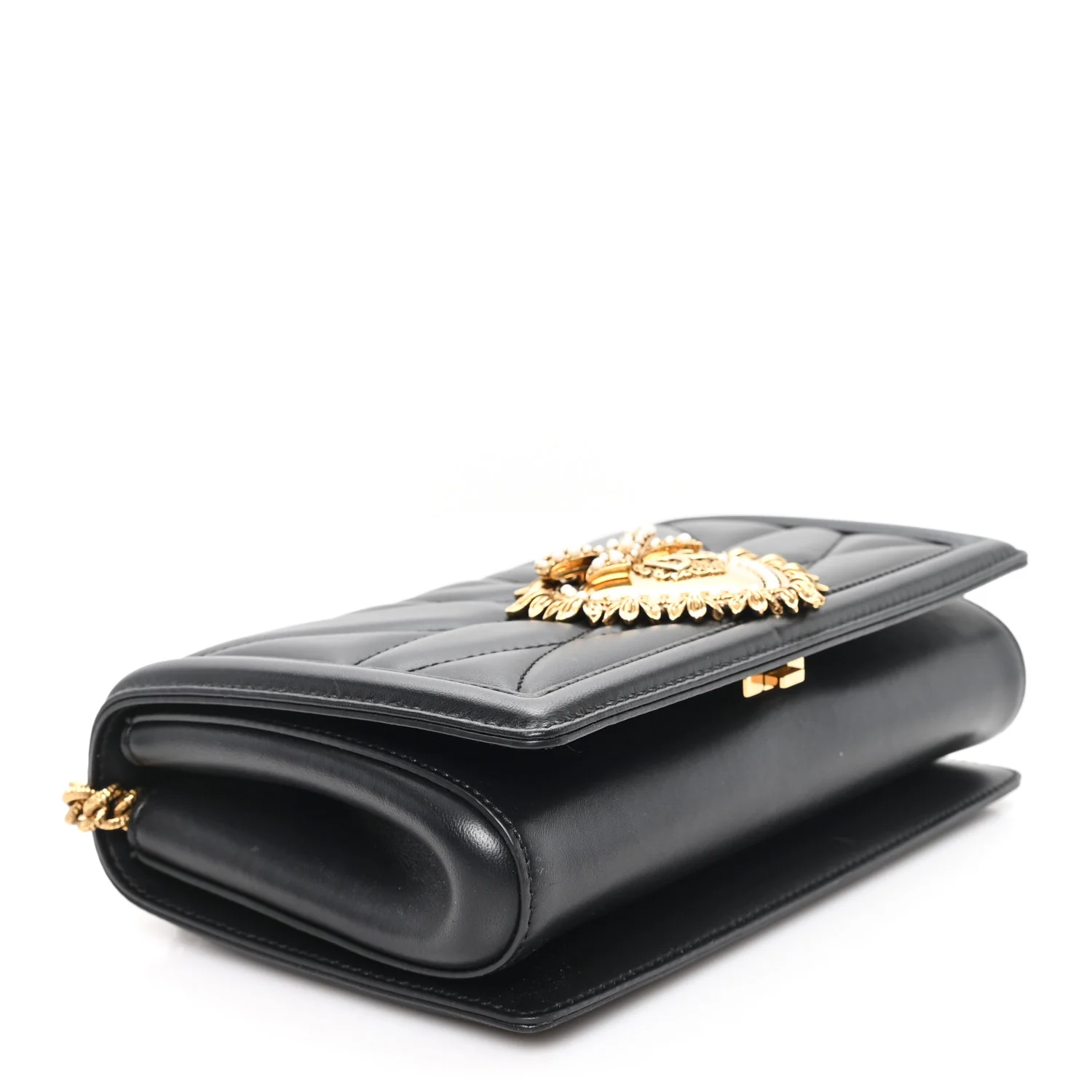 Calfskin Medium Devotion Crossbody Bag Black - Image 4