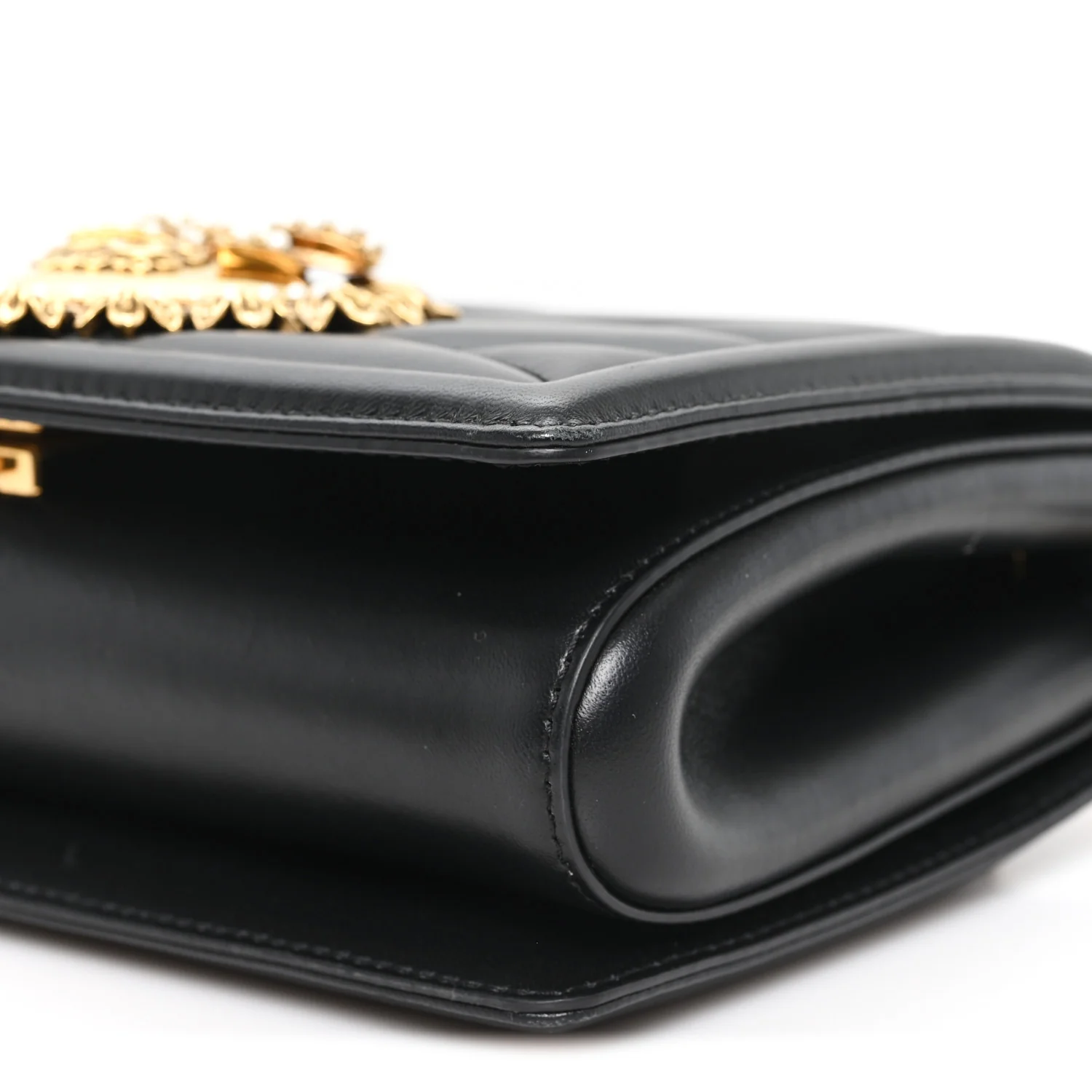 Calfskin Medium Devotion Crossbody Bag Black - Image 9