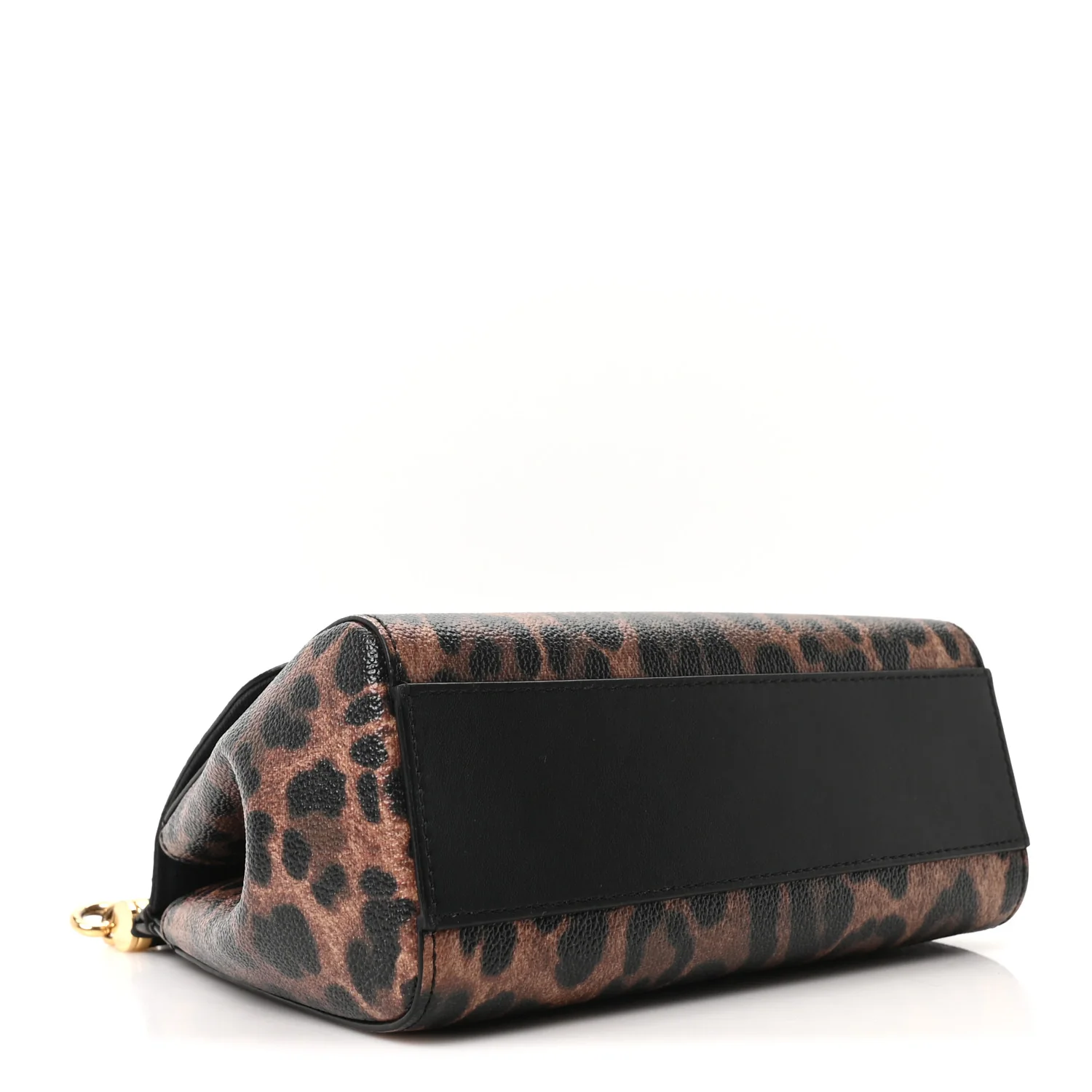 Dauphine Leopard Print Small Miss Sicily Satchel Black - Image 4