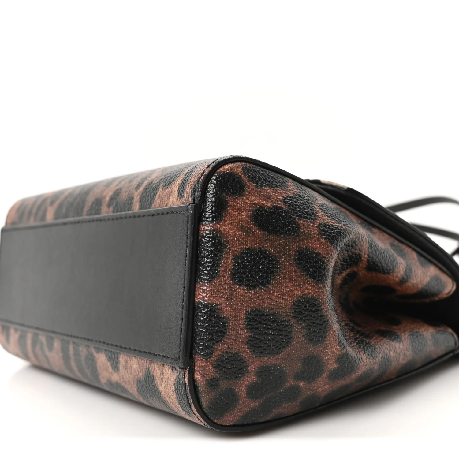 Dauphine Leopard Print Small Miss Sicily Satchel Black - Image 9