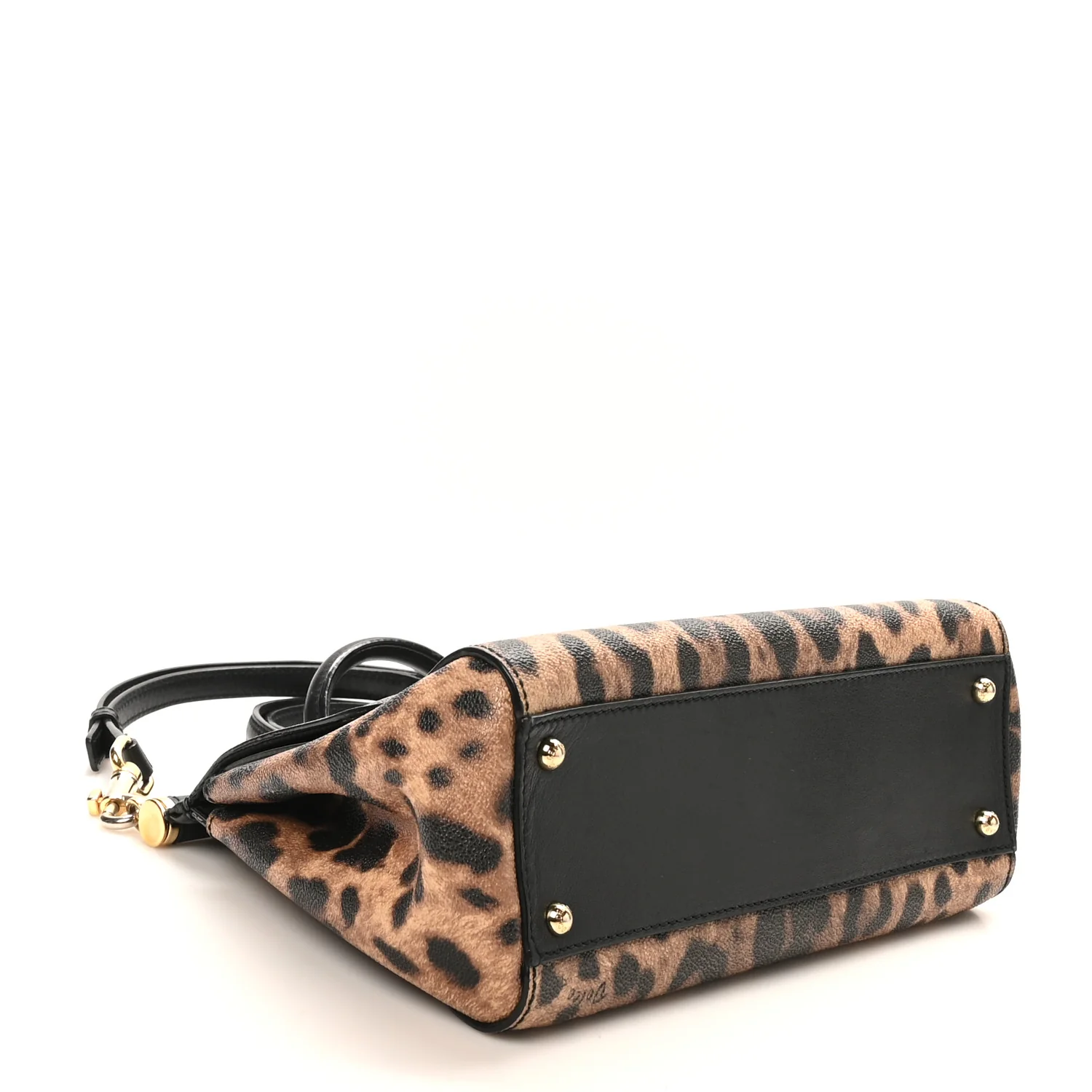 Dauphine Leopard Print Small Miss Sicily Satchel Black - Image 4