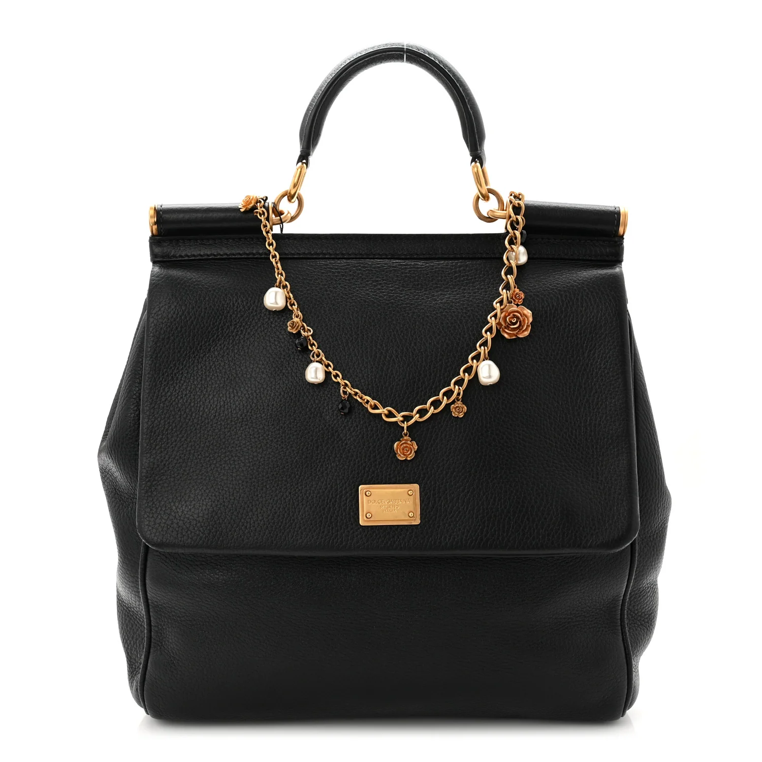 Deerskin Cervo Large Miss Sicily Satchel Black