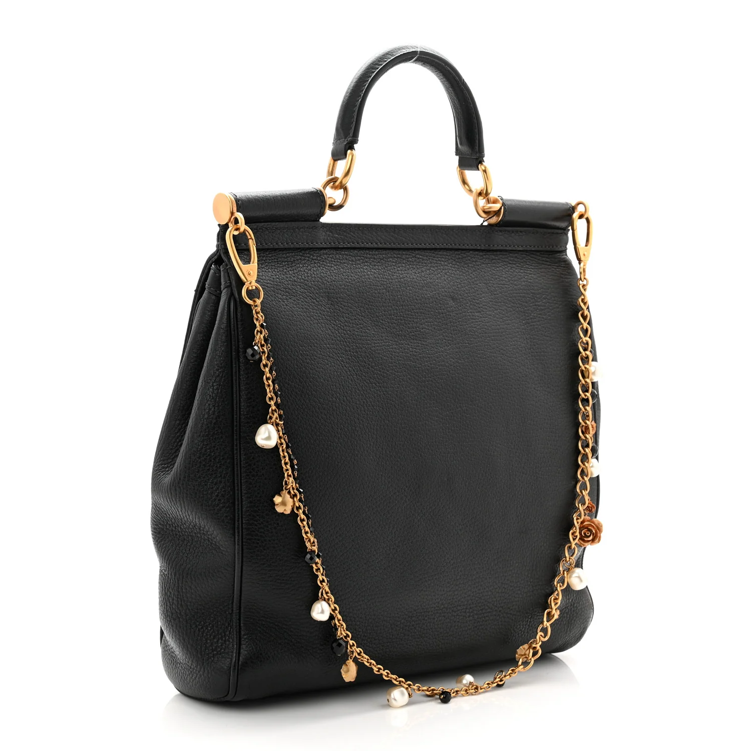 Deerskin Cervo Large Miss Sicily Satchel Black - Image 5