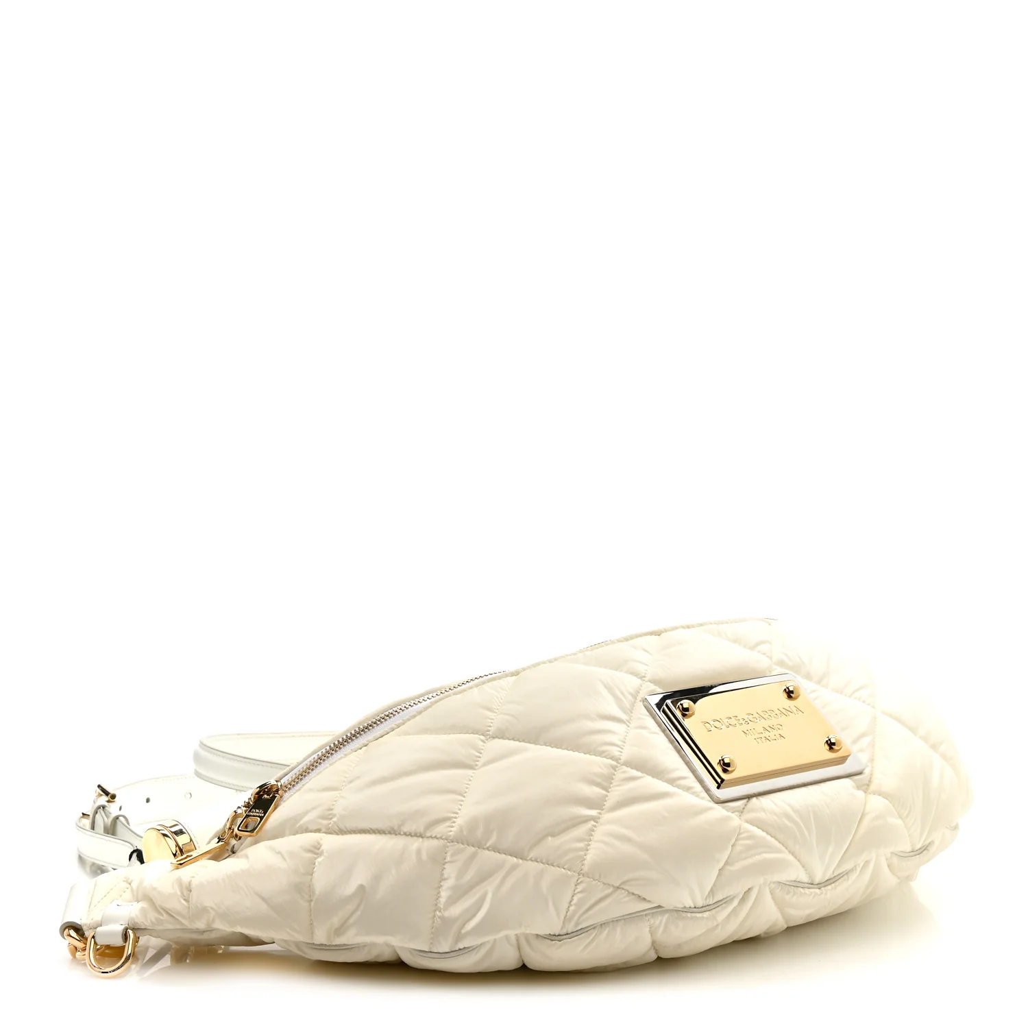 Marsupio Nylon Quilted Piumino 2 Belt Bag White - Image 7