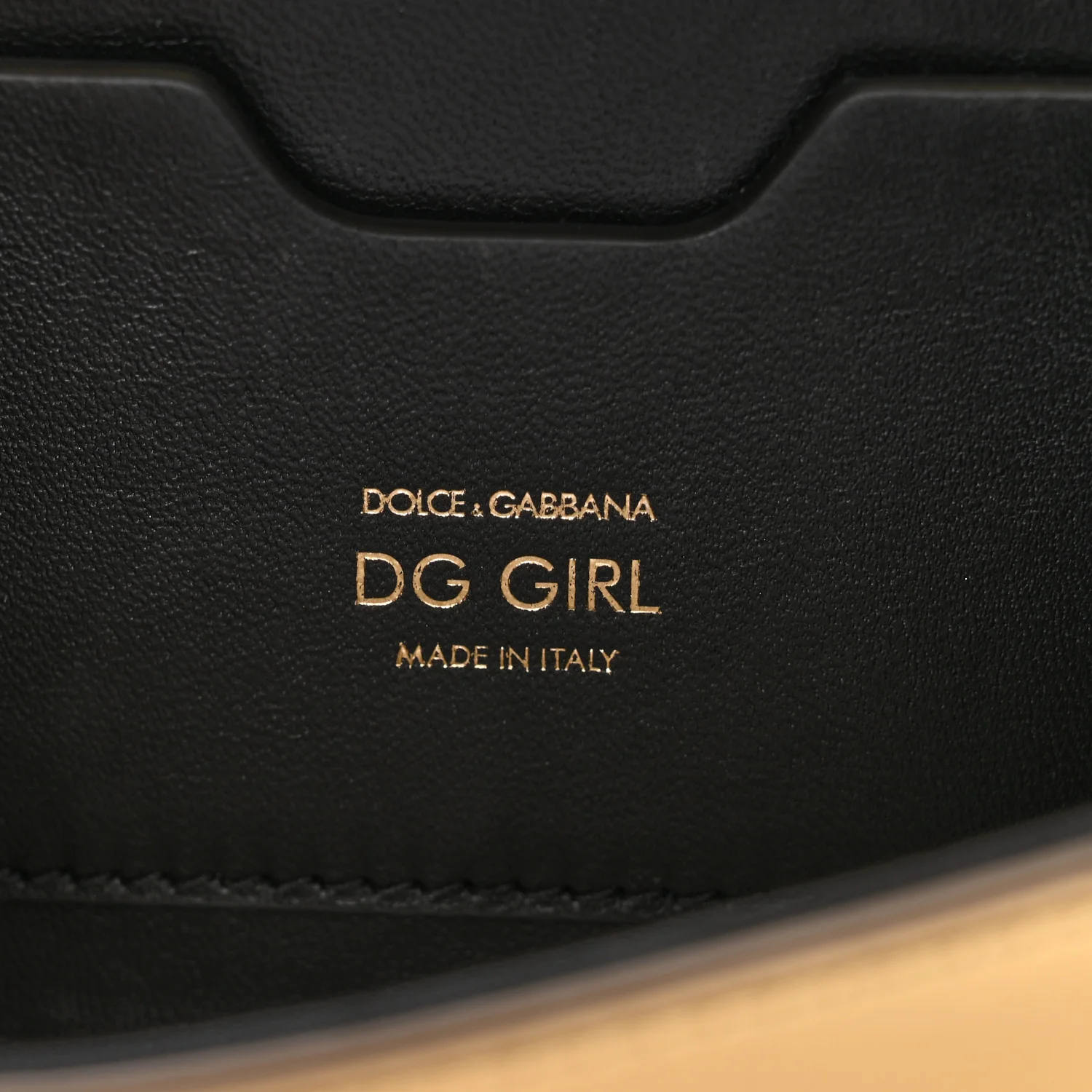 Metallic Calfskin DG Girls Shoulder Bag Gold - Image 6