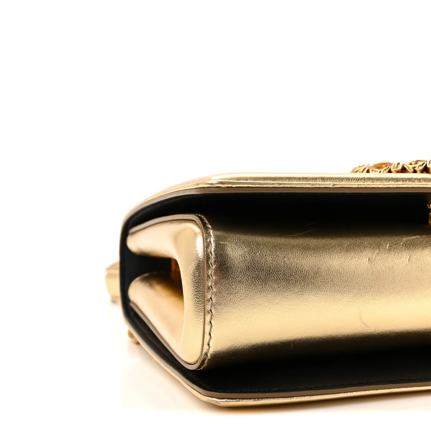 Metallic Nappa Quilted Medium Devotion Crossbody Bag Gold - Image 15