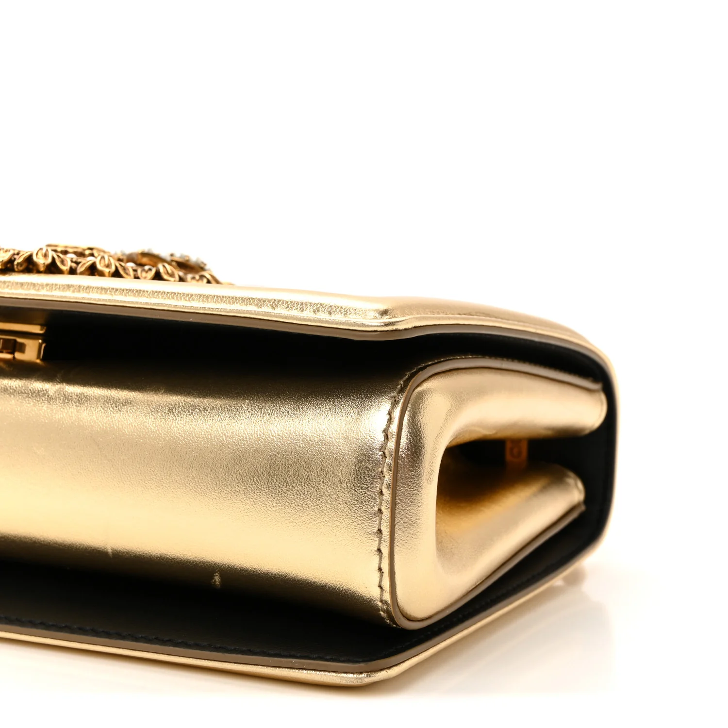 Metallic Nappa Quilted Medium Devotion Crossbody Bag Gold - Image 17