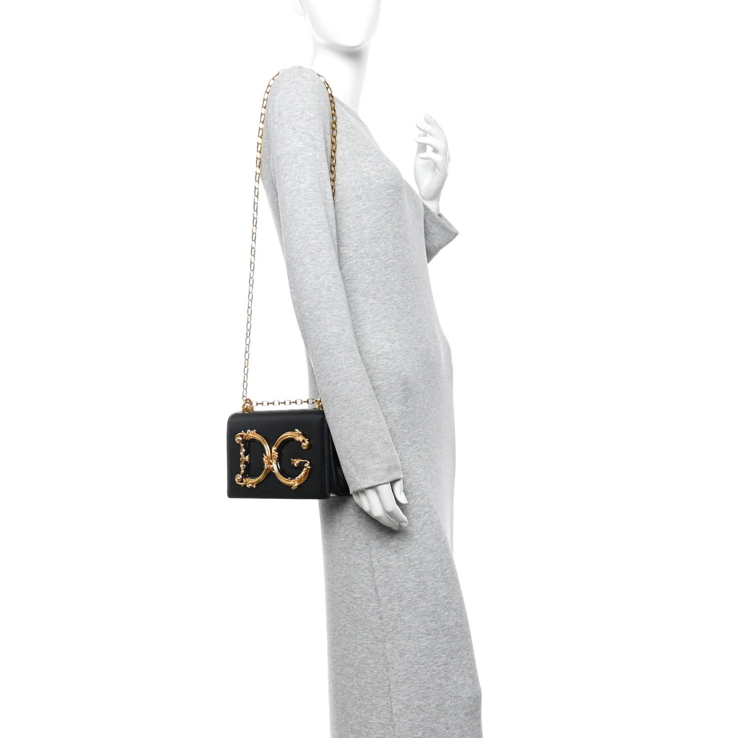 Nappa DG Girls Shoulder Bag Black - Image 2