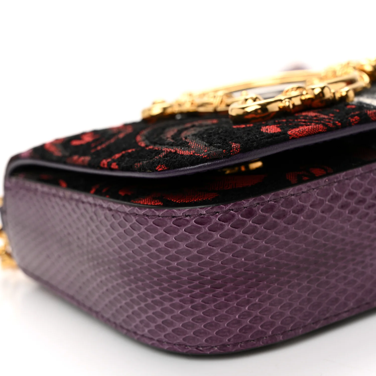 Patchwork Snakeskin Brocade DG Girls Chain Shoulder Bag Multicolor - Image 9